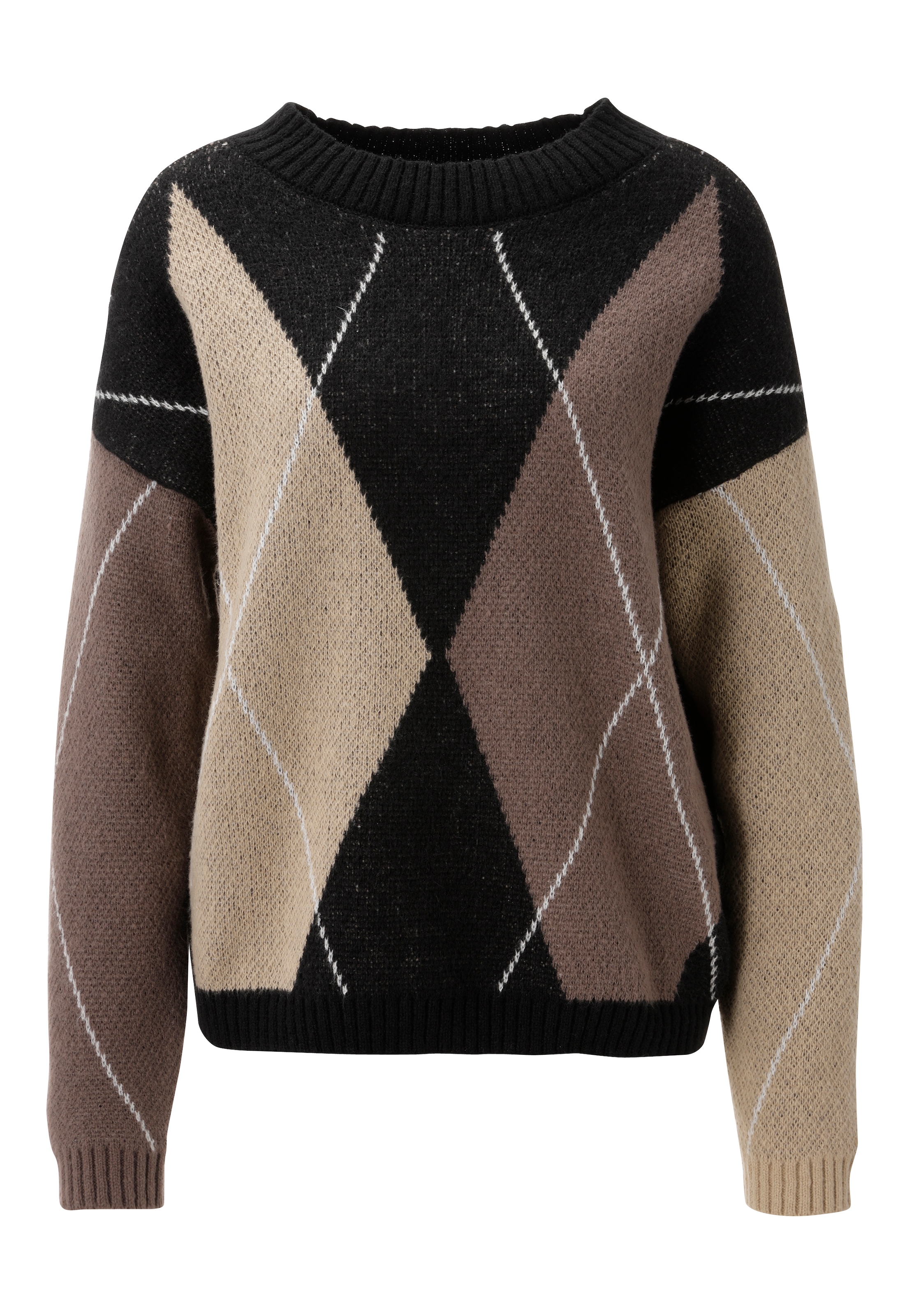 Aniston CASUAL Pull en tricot avec motif losange en grande surface - NOUVELLE COLLECTION