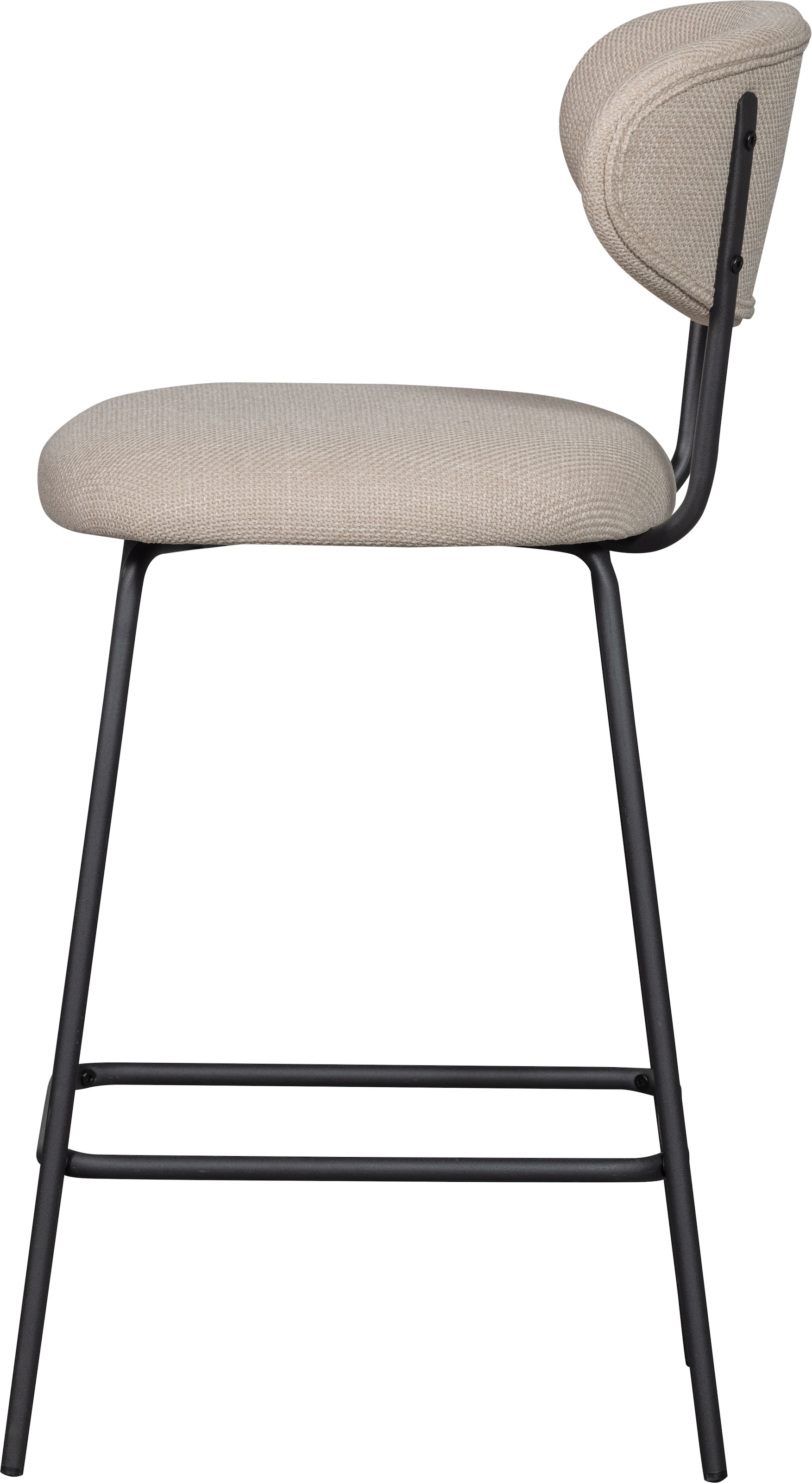 WOOOD Tabouret de bar »Kjeld mit Base-Gewebtem Bezug und Metallgestell B 46 x T 52 x H 93 cm« 2 cuis tlg. revêtement tissé avec effet mélangé 3D, capacité de charge 120 kg, facile d’entretien