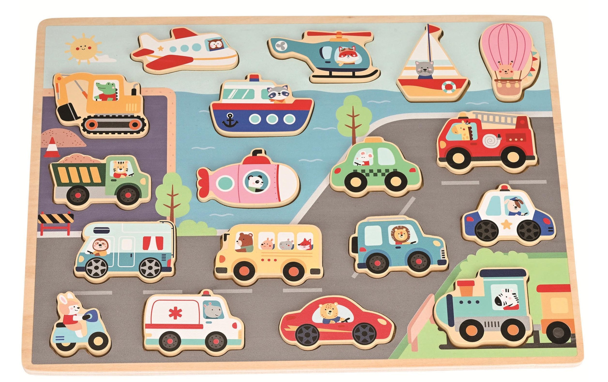 Spielba Puzzle »Spielba Holzspielwaren Holzpuzzle Puzzle Transportwelt«