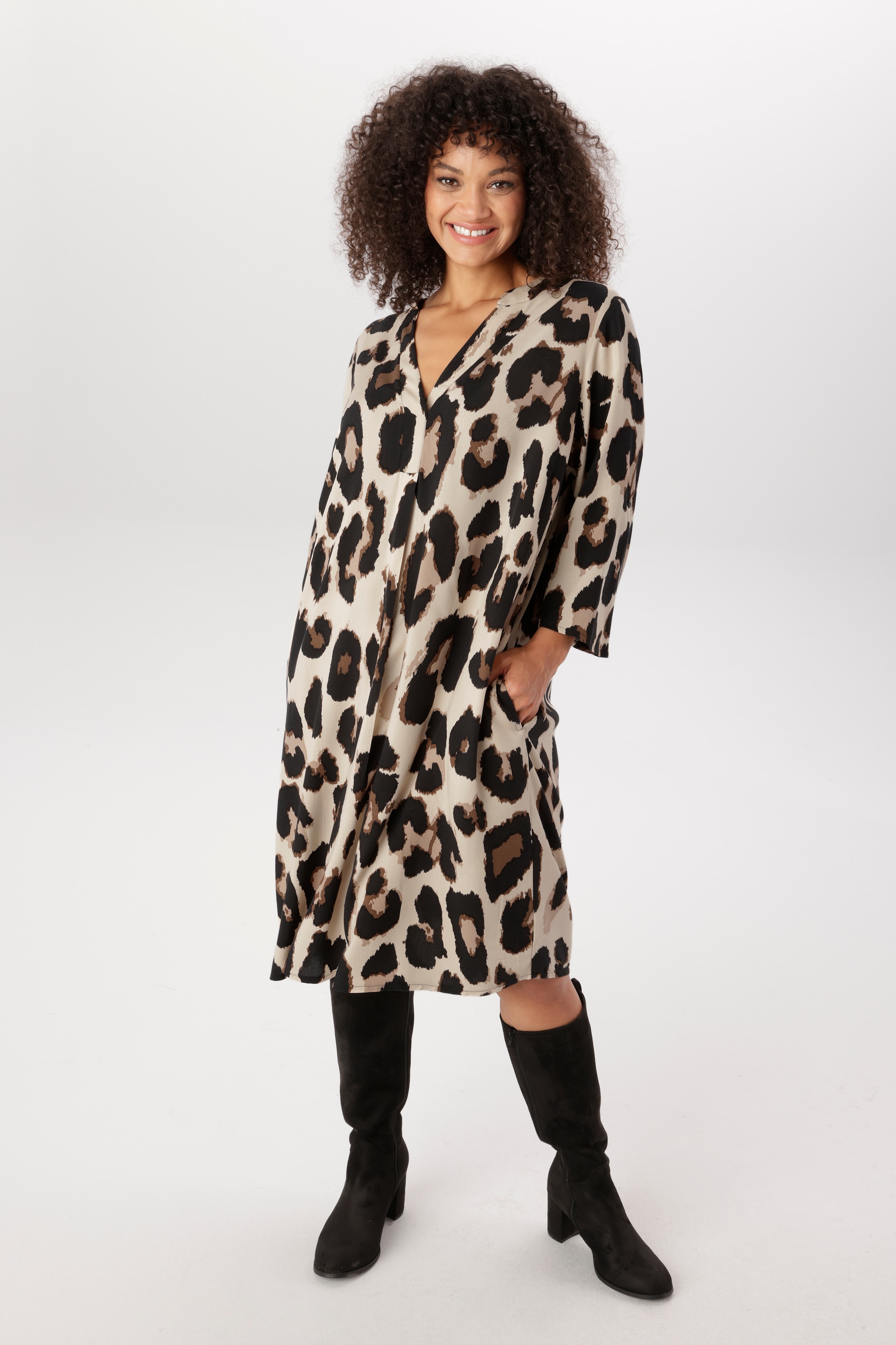 Image of Aniston PLUS Druckkleid mit tollem Leoprint - NEUE KOLLEKTION
