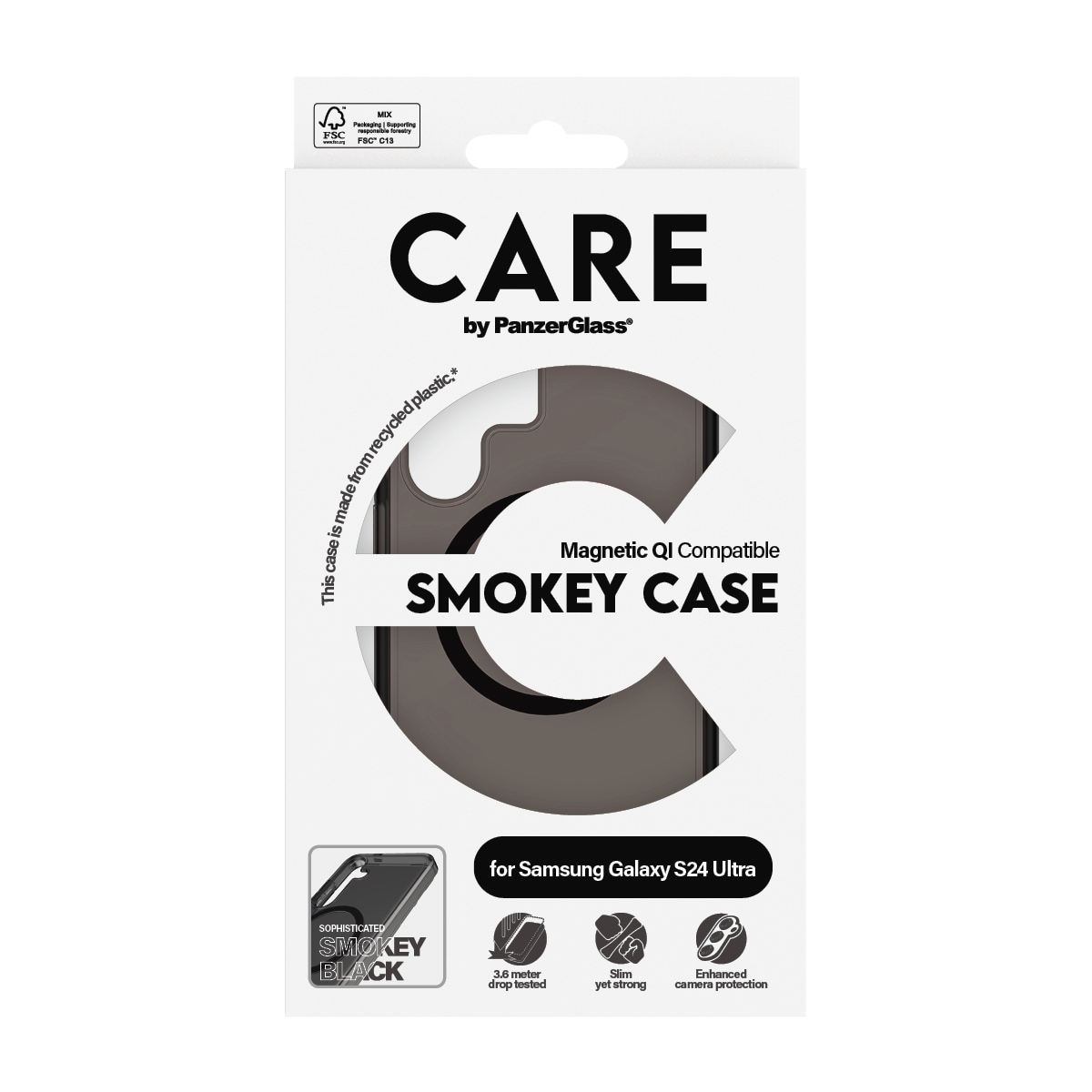 CARE by PanzerGlass Handyhülle »Magnetic Compatible Smokey Case für Samsung Galaxy S24 Ultra«, Backcover, Schutzhülle, Handyschutzhülle, Case, Schutzcase, stossfest