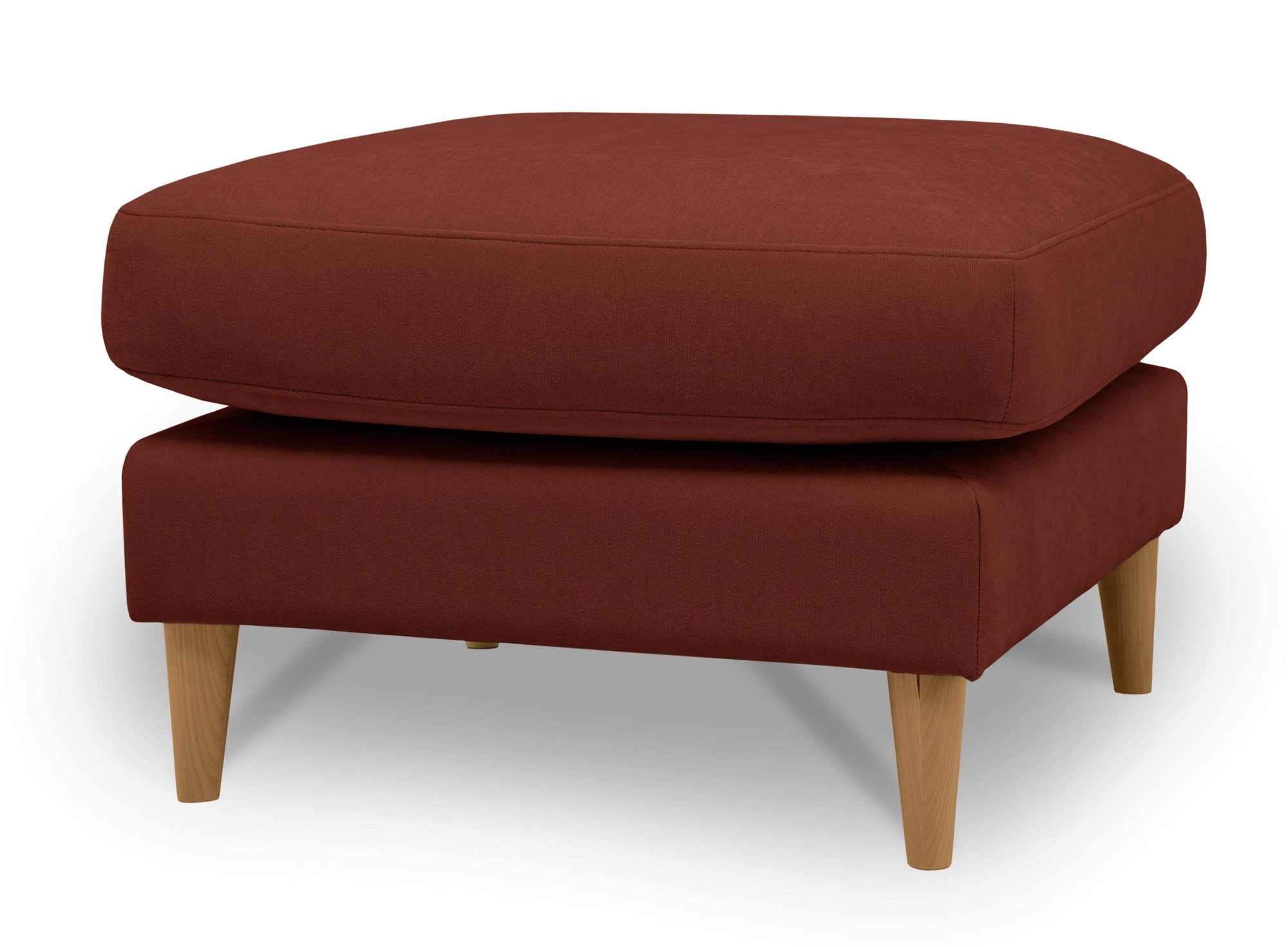 GOODproduct Pouf »Finnian« Polsterhocker 70x70 cm, Chenille, Massivholzfüsse