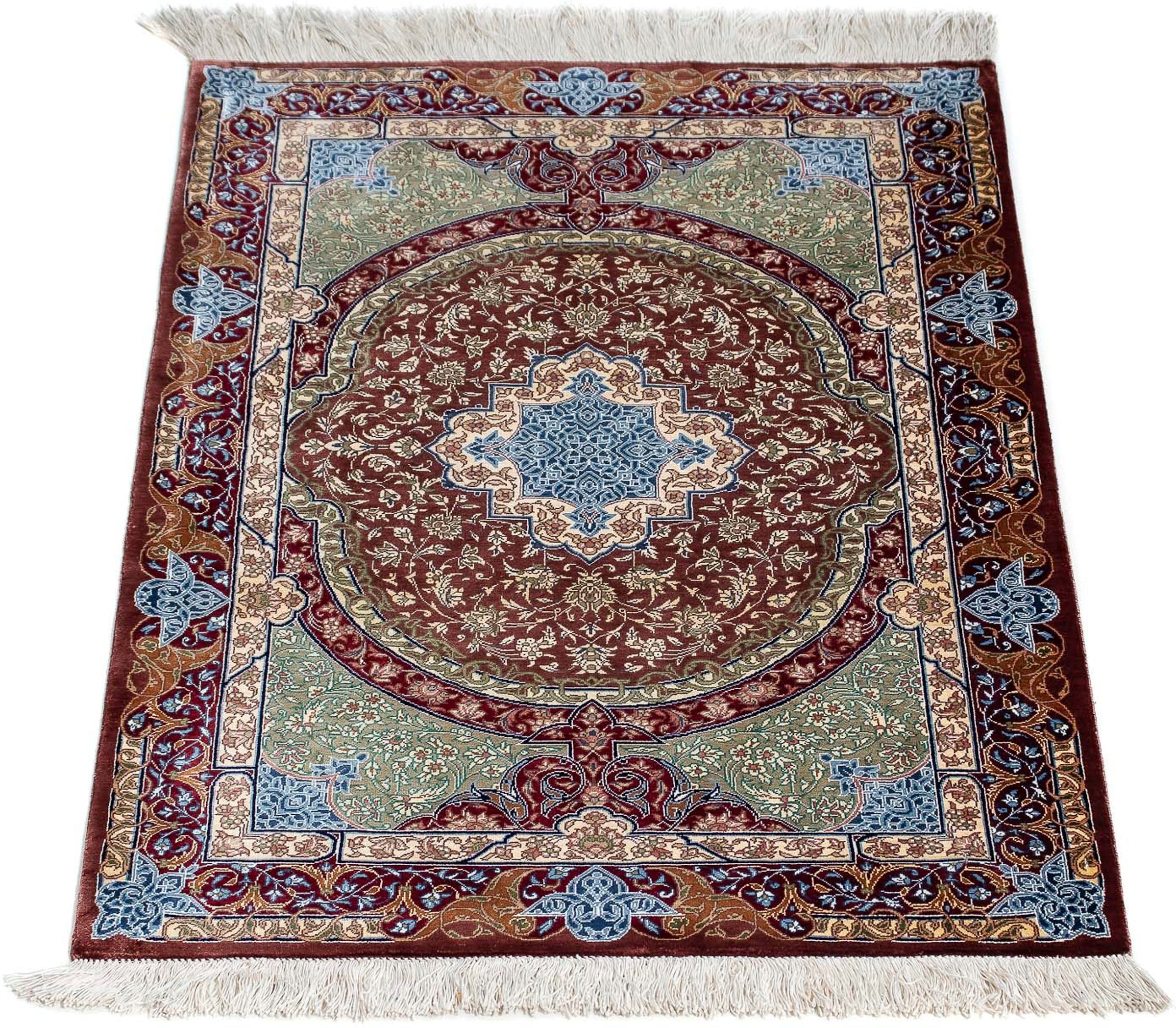 Image of morgenland Orientteppich »Perser - Ghom - 90 x 61 cm - mehrfarbig«, rechteckig, 10 mm Höhe, Wohnzimmer, Handgeknüpft, Einzelstück mit Zertifikat bei Ackermann Versand Schweiz