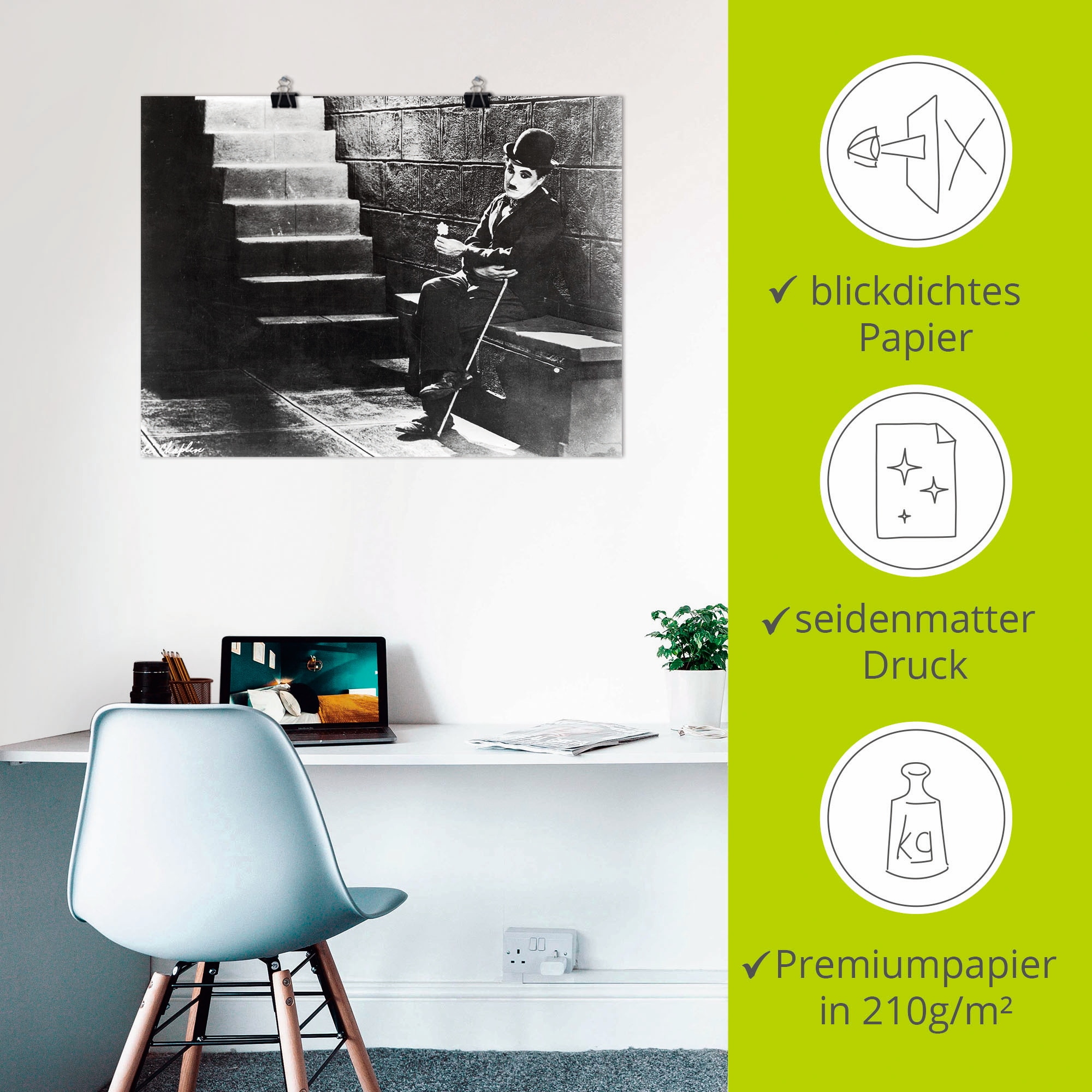 Artland Wandbild »Charlie Chaplin - Lichter der Grossstadt 1931« Stars 1 Stk. tlg. ohne Rahmen