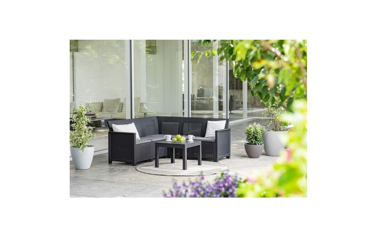 Allibert Gartenlounge-Set »Emma 5 Sitze, Graphite«
