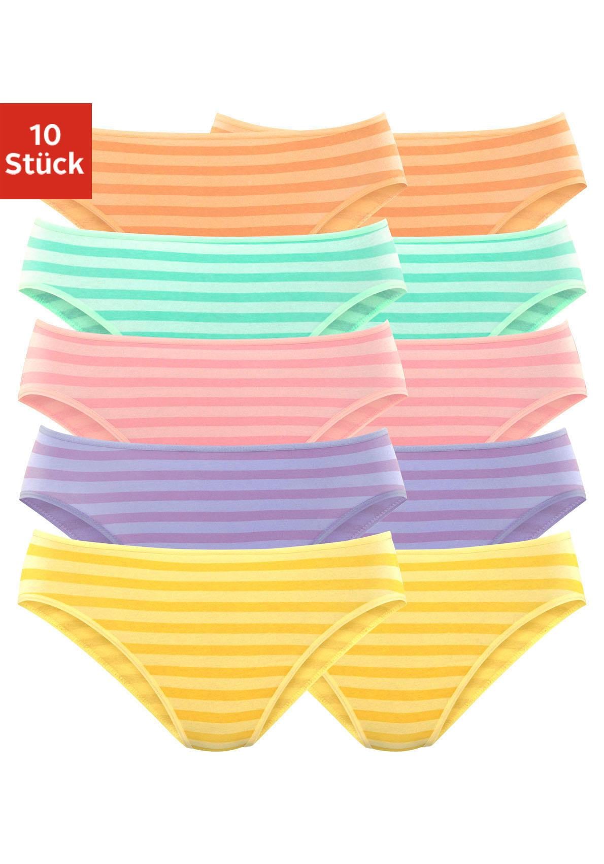 sur livraison Bikinislip, fleur sans frais Baumwolle elastischer (Packung, aus 10 St.), de petite