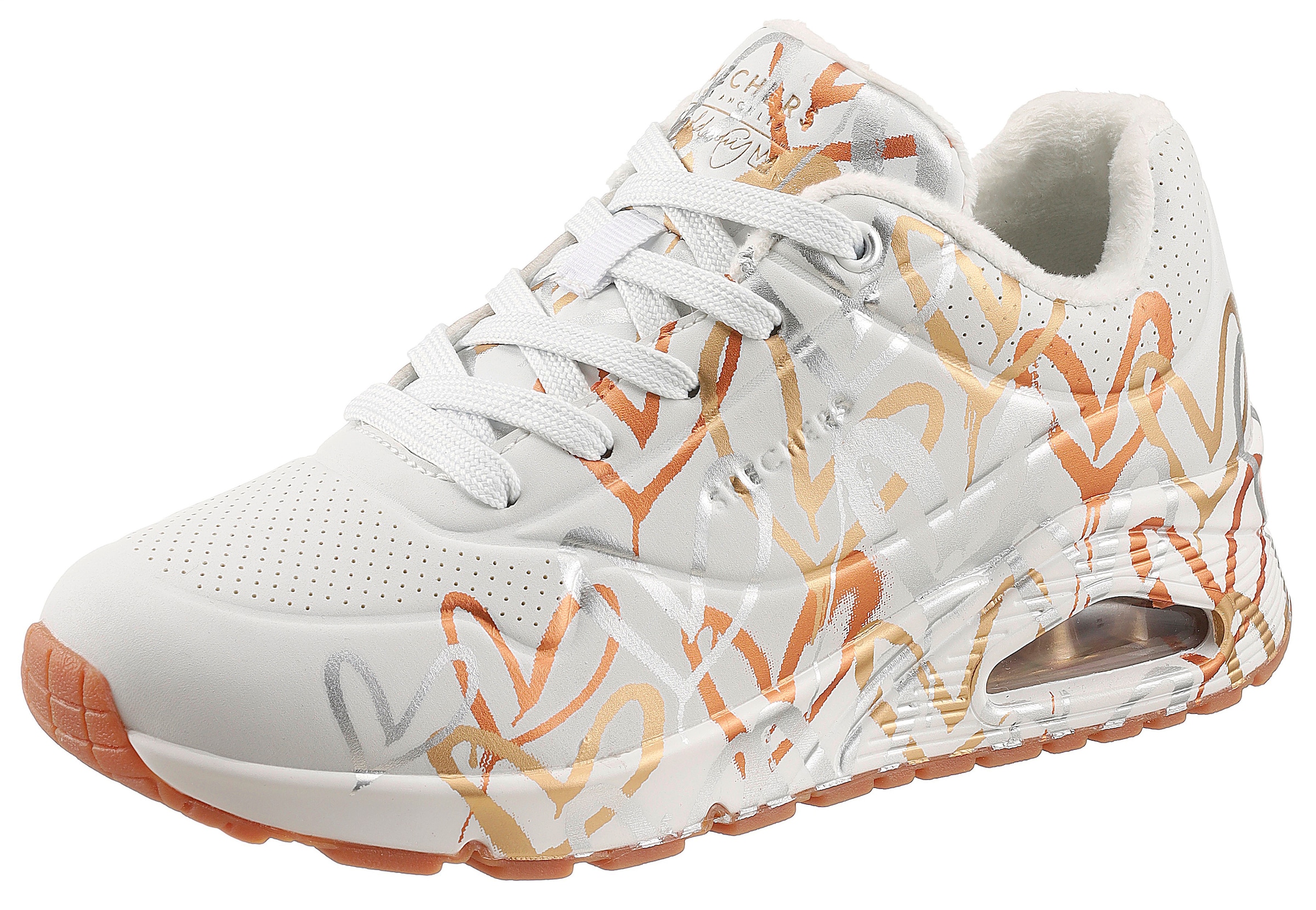 Image of Skechers "UNO - METALLIC LOVE" Freizeitschuh, Halbschuh, Schnürschuh mit trendigen Metallic-Print
