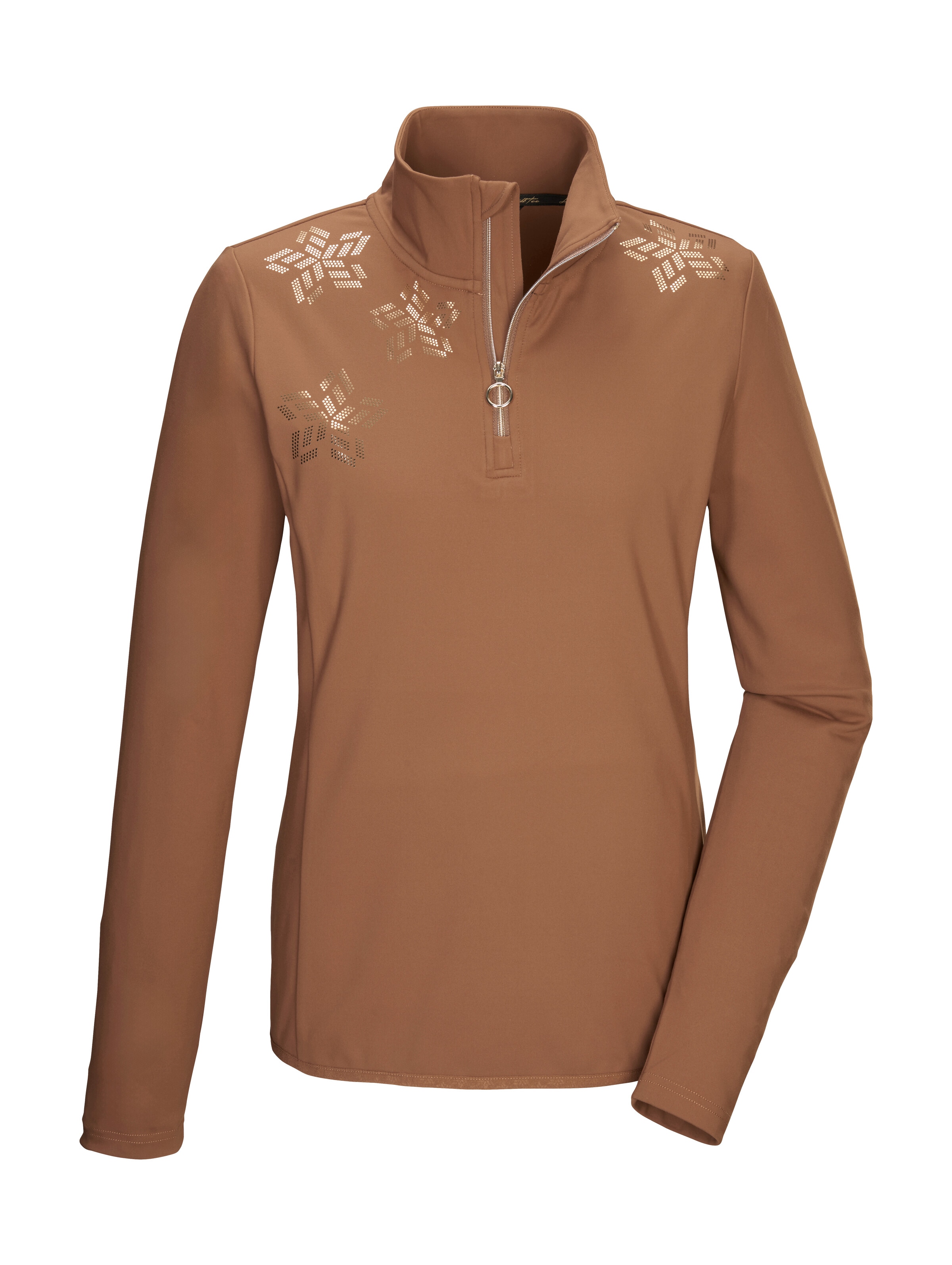 Image of Killtec Langarmshirt "KSW 110 WMN LS SHRT" Damen Powerstretchshirt: atmungsaktiv, metallischer Print, Stehkragen