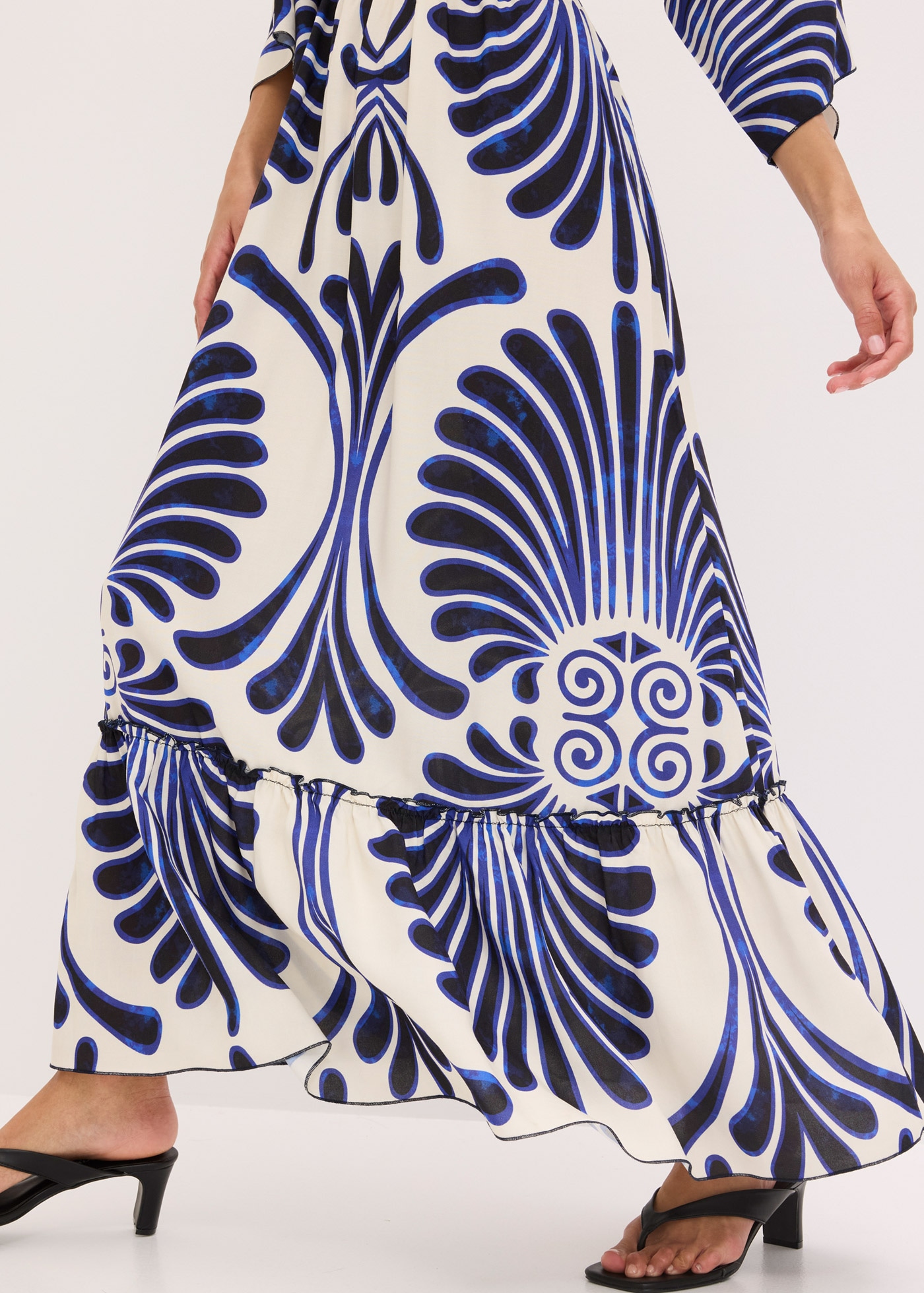 bonprix Maxi robe 1 tlg. für Frühling und Sommer, aus Viskose, Oversize Passform, mit Druck
