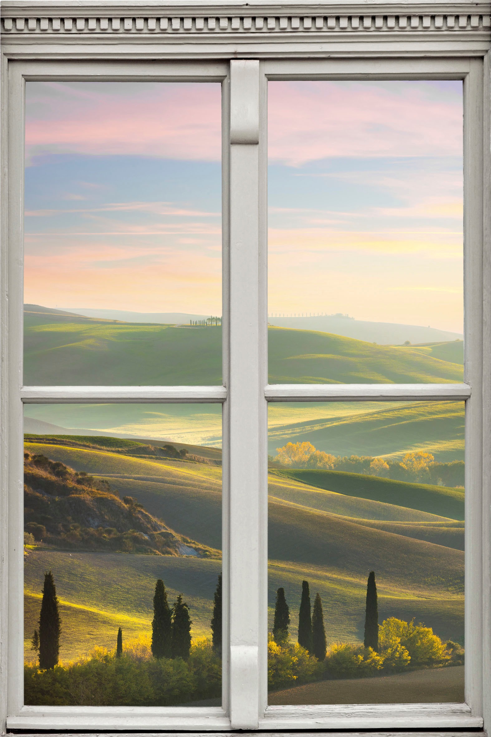 Image of queence Wandsticker "Hügel" Wandsticker, Wandbild, selbstklebend, 3D, Fenster