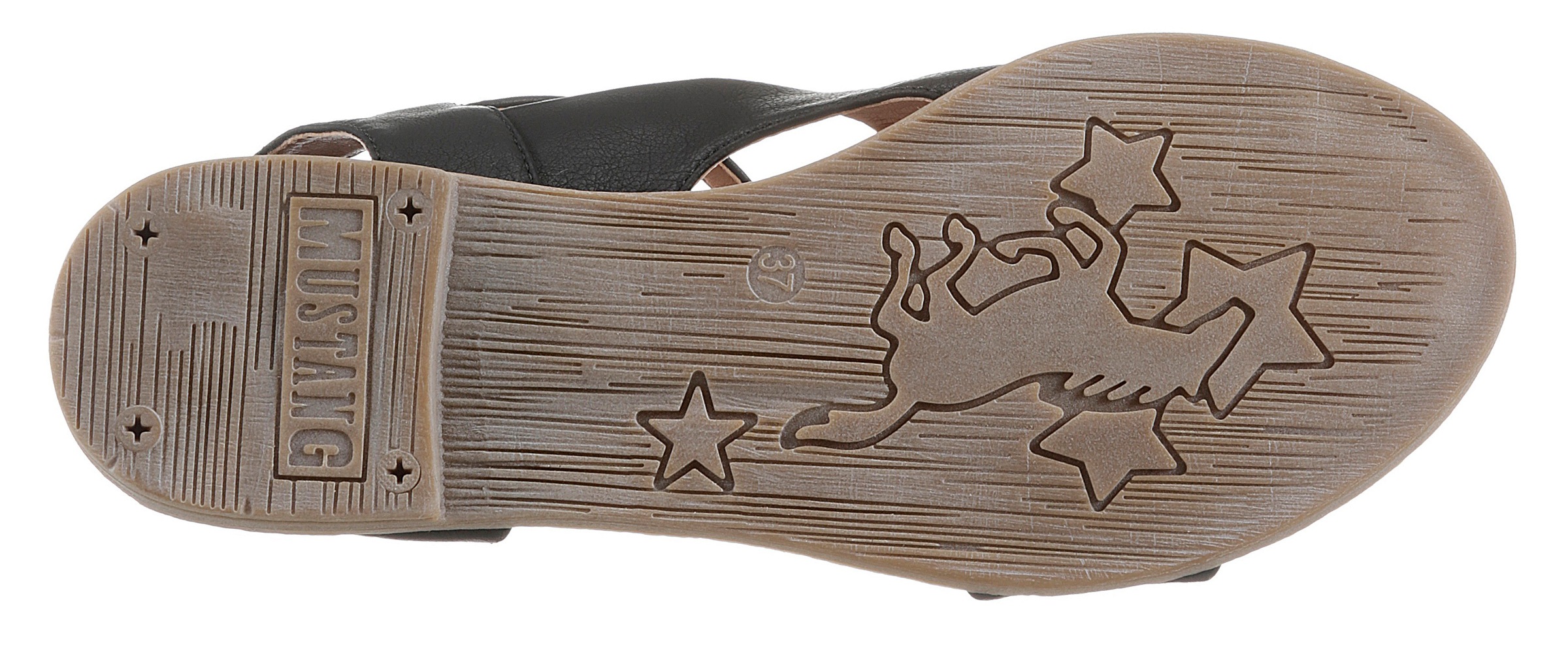 Mustang Shoes Riemchensandale, in trendiger, asymmetrischer Optik