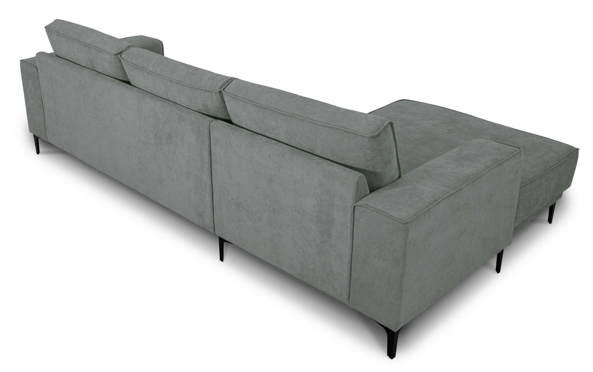 Places of Style Ecksofa »Polsterecke Oland, Struktur, Flachgewebe, Luxus-Microfaser, Boucle«, L-Form, 280 cm, Wellenunterfederung, Skandi-Design, Metallfüsse