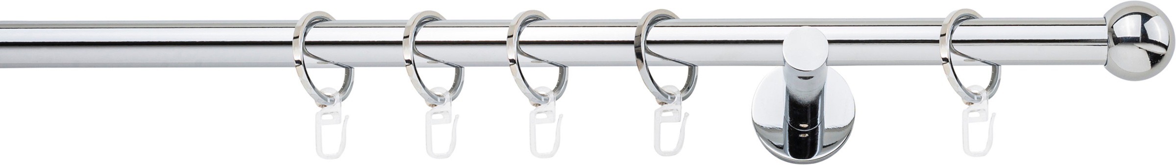 mydeco Gardinenstange »20mm Ball Wandträger 12 cm« 1 läufig-läufig Fixmass