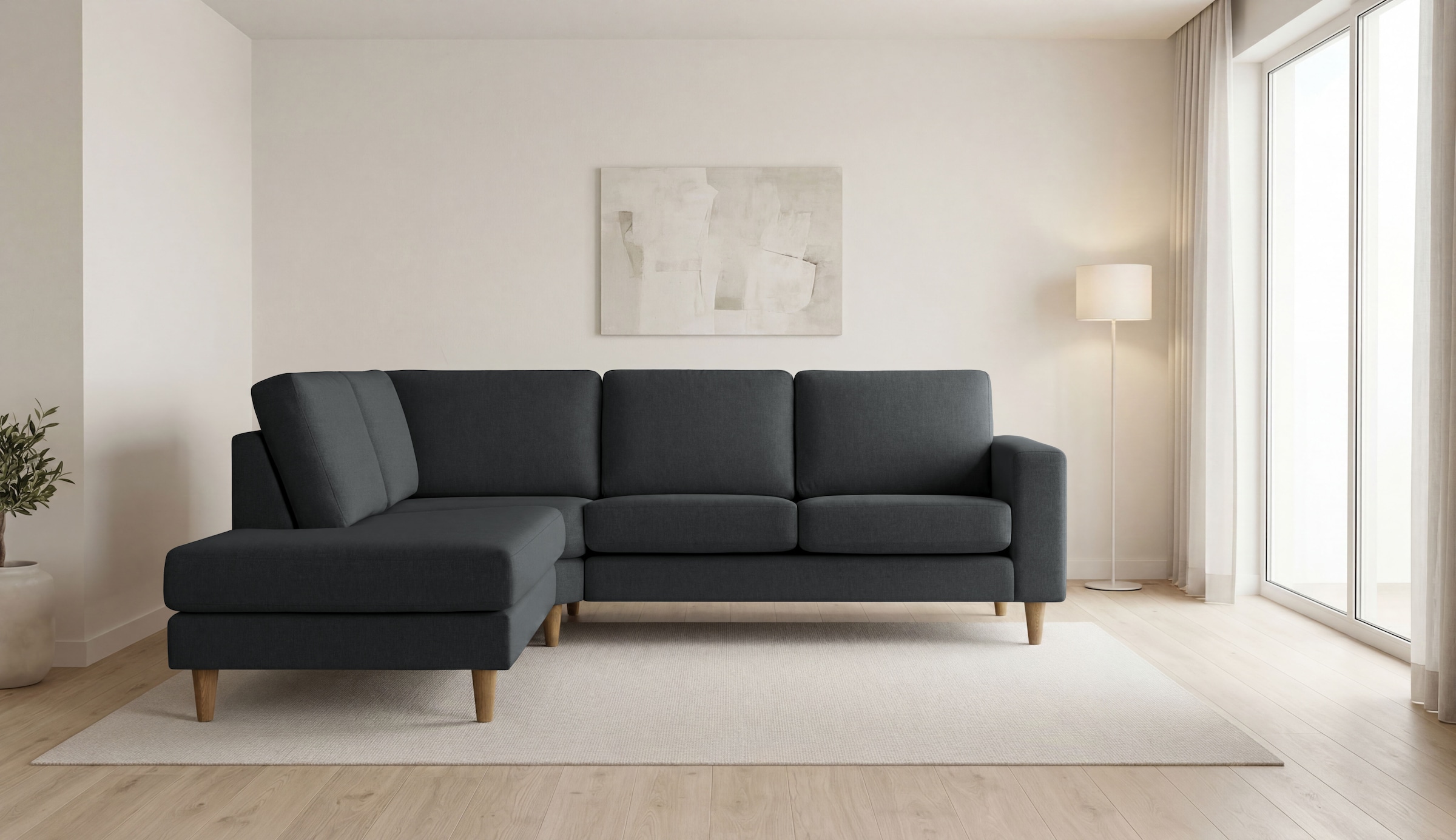 GOODproduct Ecksofa »Tvinno« im skandinavischen Stil, L-Form, mit Massivholzfüssen, Breite 230 cm