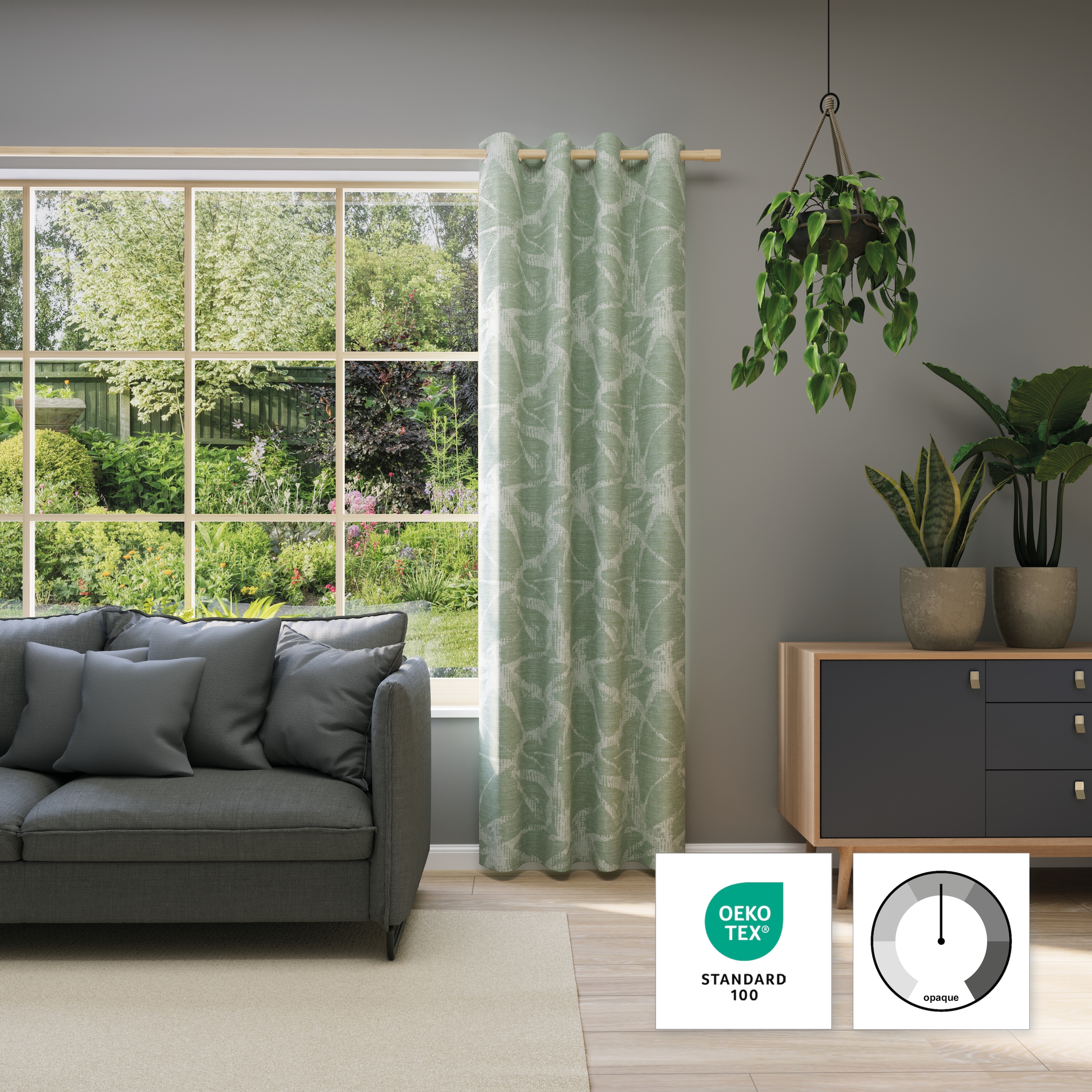 Neutex for you! Rideau »BELUGA« Œillet 1 cuis tlg. jacquard avec motif intégral