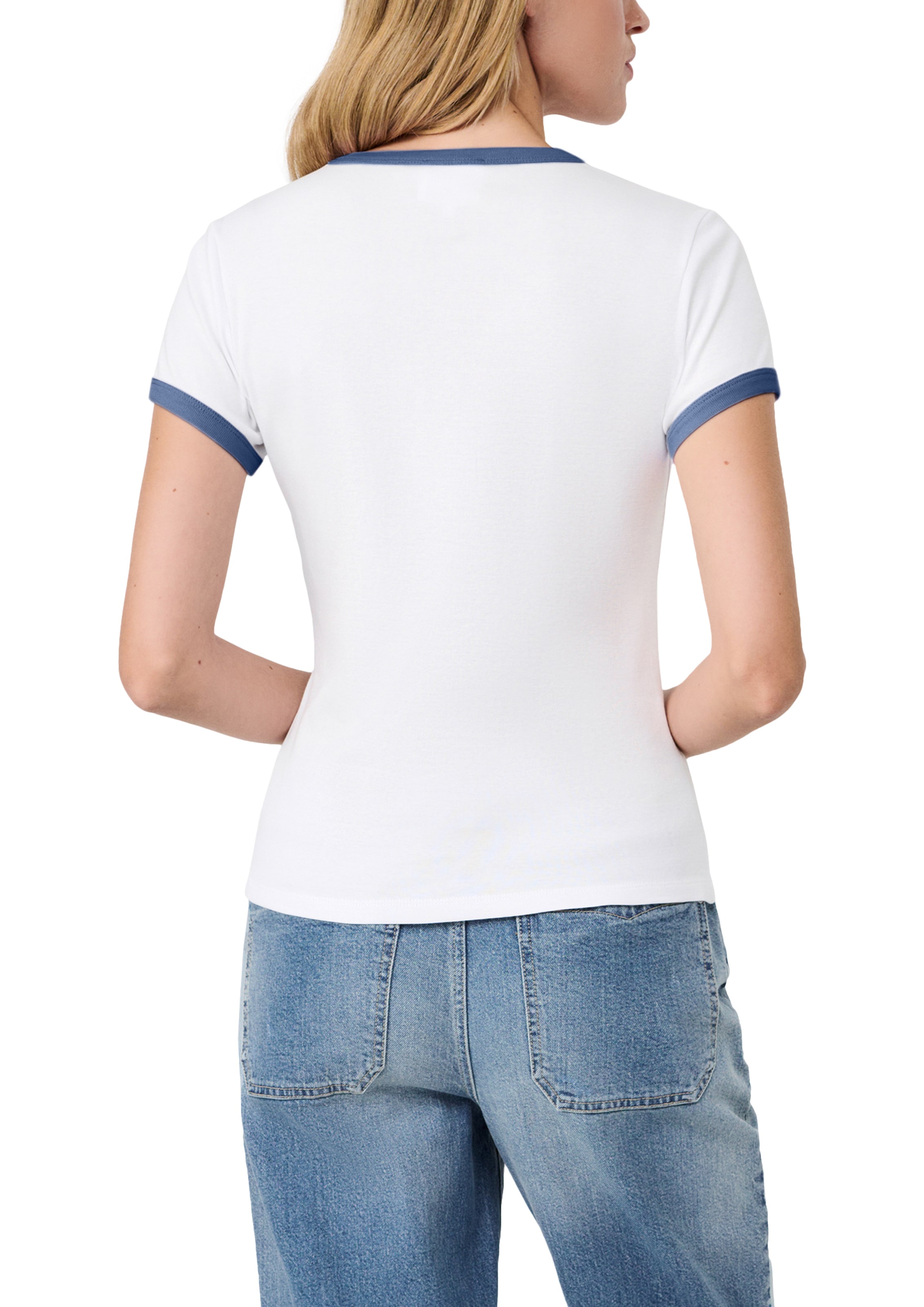 s.Oliver Kurzarmshirt »s.Oliver X Heidi Klum Logo T-Shirt« mit Logo-Print / Konstrastfarbene Bündchen / Rundhals