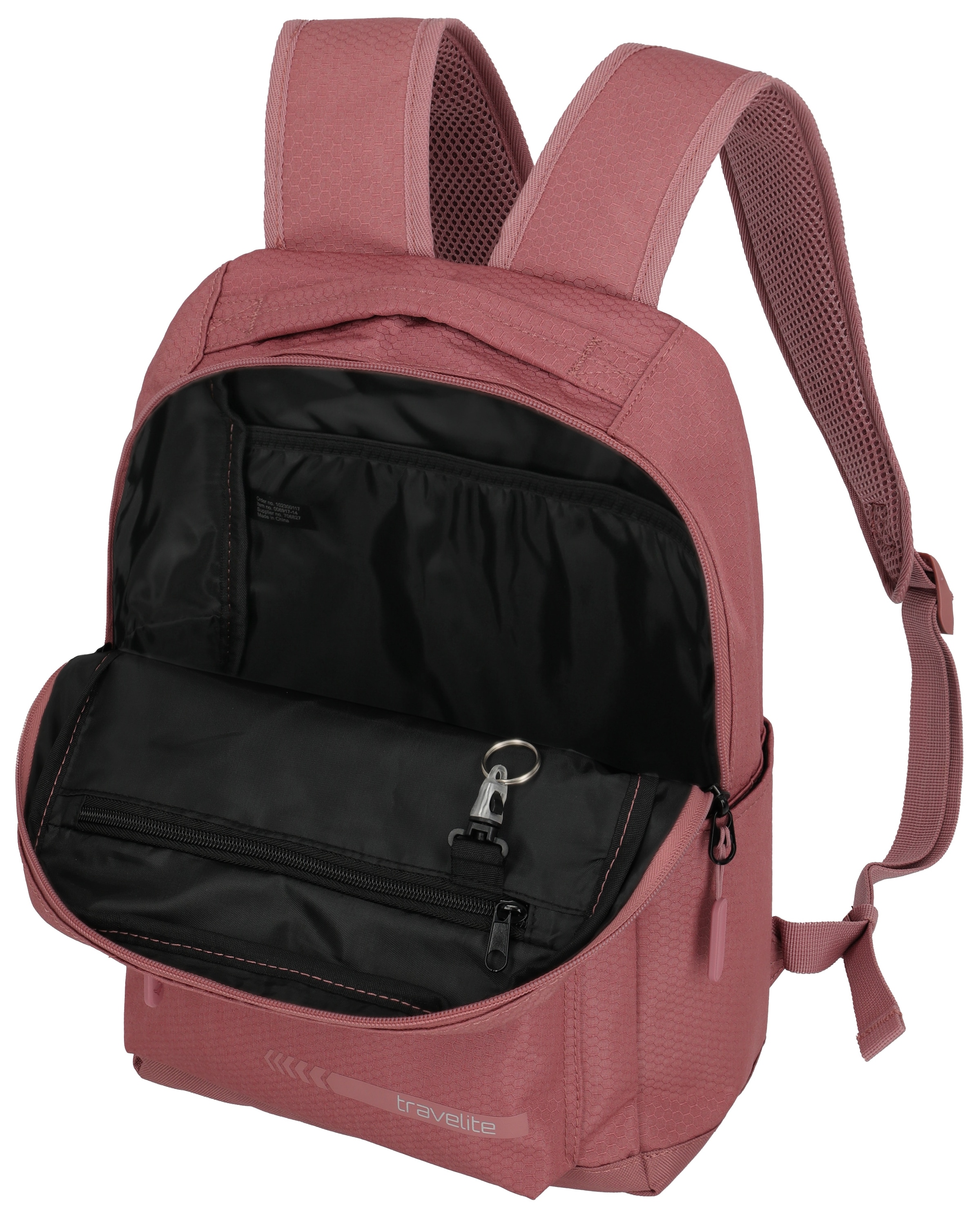 travelite Laptoprucksack »Kick Off M, 40 cm, rosé«, Arbeitsrucksack Schulrucksack Freizeitrucksack mit 13-Zoll Laptopfach