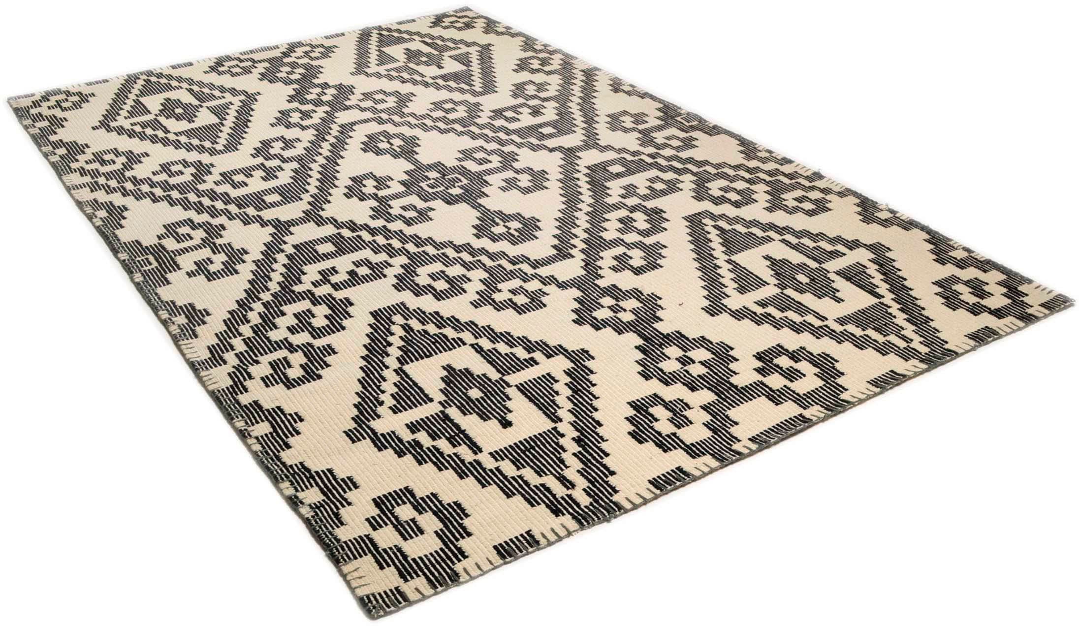 Image of TOM TAILOR HOME Wollteppich "Large Pattern Kelim" rechteckig 6 mm Höhe reine Wolle, handgewebt, Boho-Style