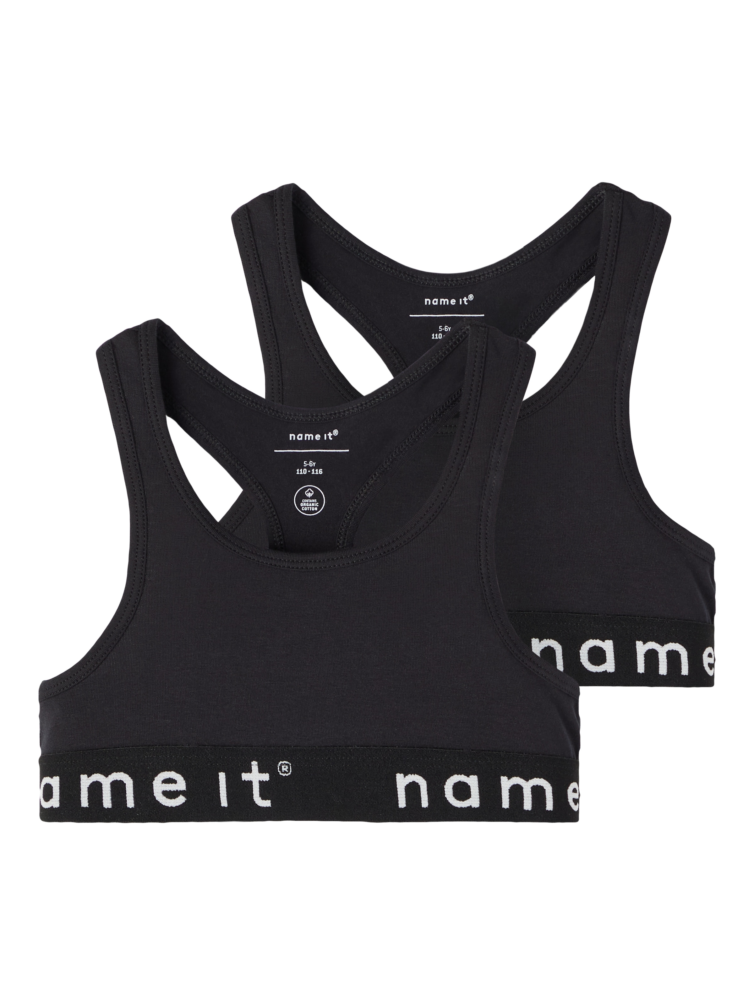 Name It Bustier »NKFSHORT TOP 2P NOOS« Paquet, 2 unis, décontracté, près du corps, coton