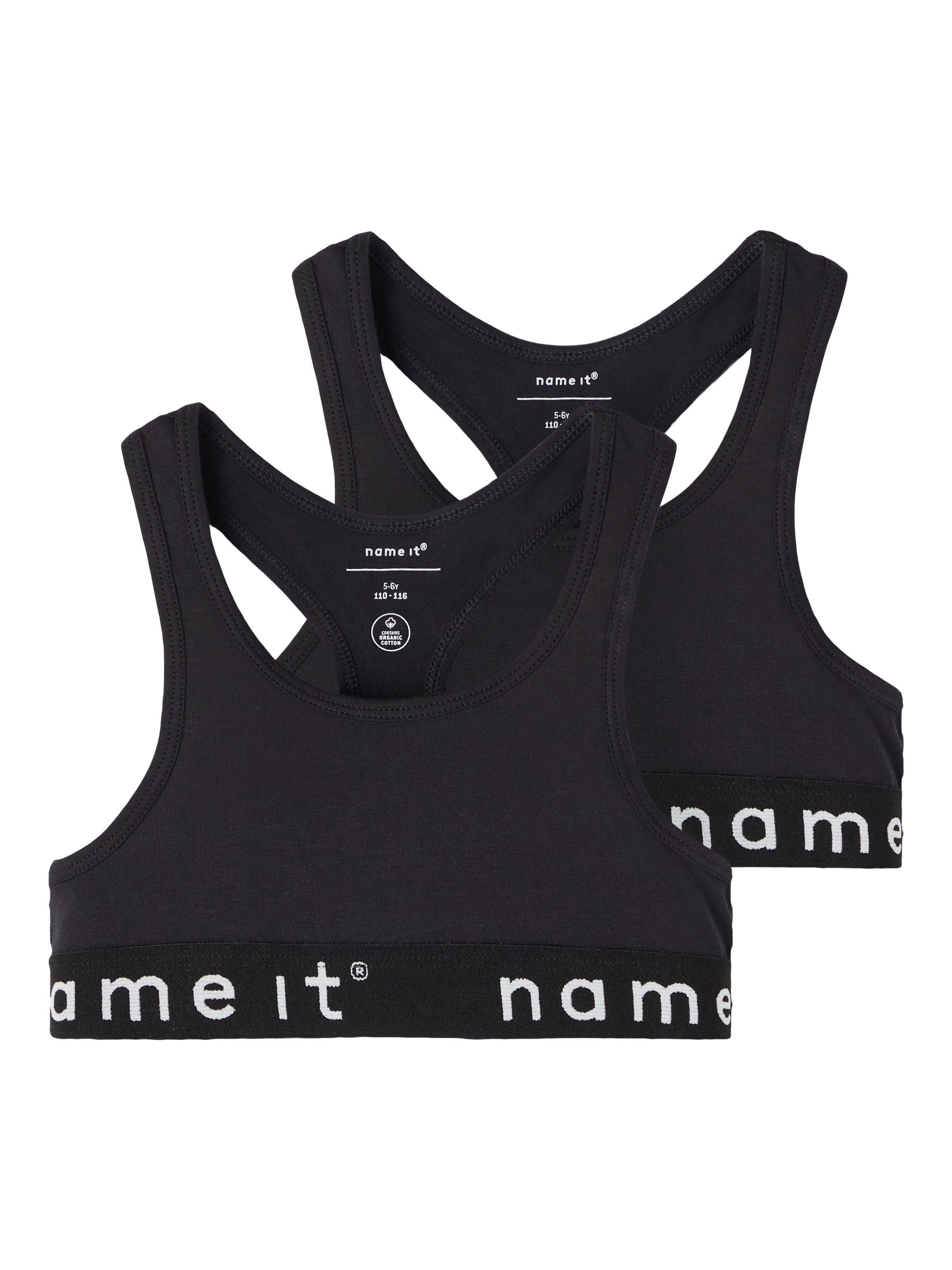 Image of Name It Bustier "NKFSHORT TOP 2P NOOS" Packung, 2 unifarben, casual, körpernah, Baumwolle
