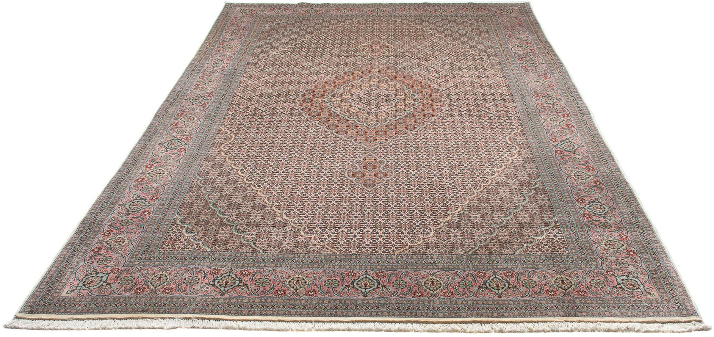 Image of morgenland Orientteppich »Perser - Täbriz - 296 x 203 cm - hellbraun«, rechteckig, 10 mm Höhe, Wohnzimmer, Handgeknüpft, Einzelstück mit Zertifikat bei Ackermann Versand Schweiz