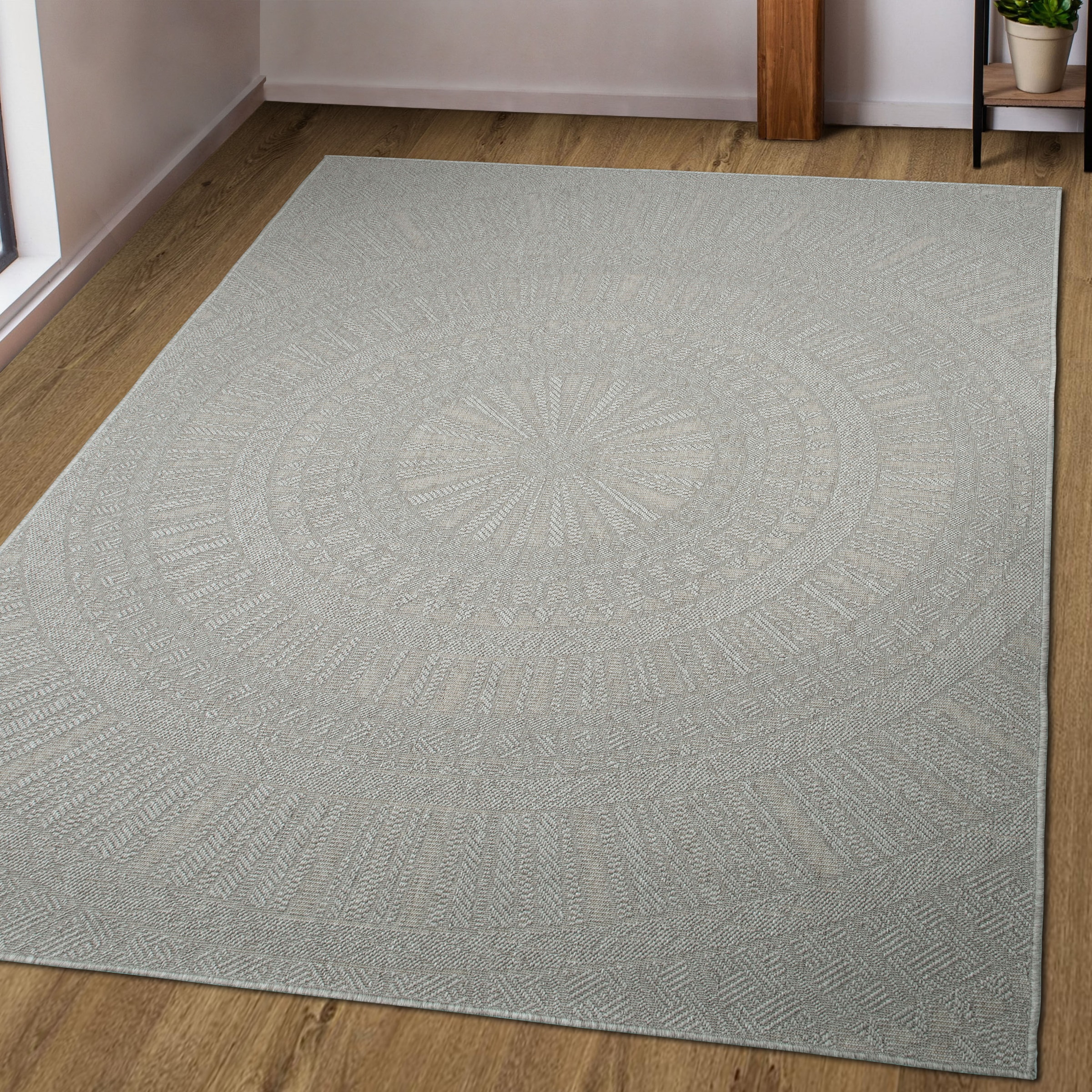 Bruno Banani Teppich »Solan, ethno, boho-inspiriert, In- und Outdoor geeignet« rechteckig 5 mm Höhe Mandala, Kreise, Küche, Wohnzimmer, Camping, Balkon