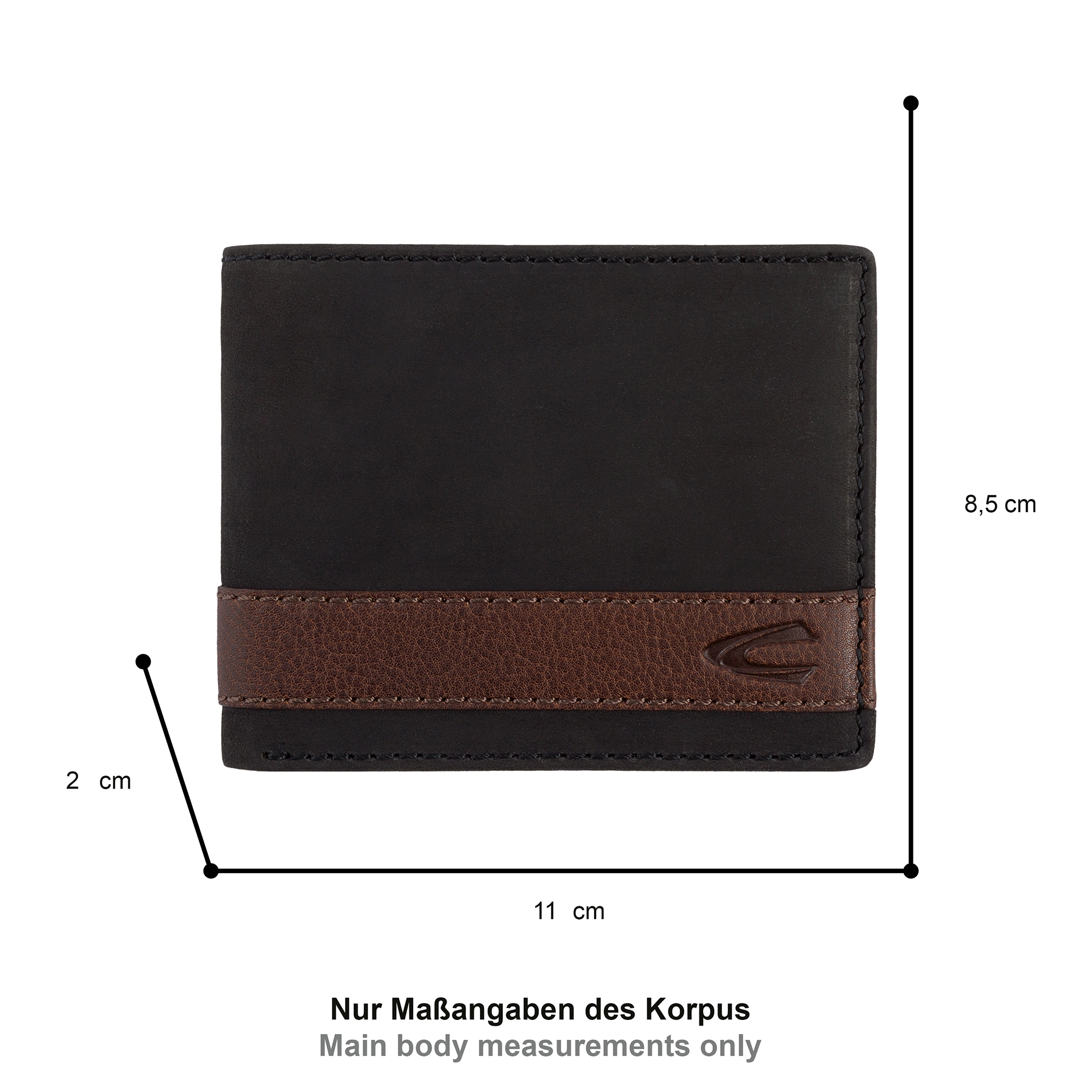 camel active Geldbörse »Taipeh« aus hochwertigem Rindsleder mit braunen Querstreifen und RFID Schutz