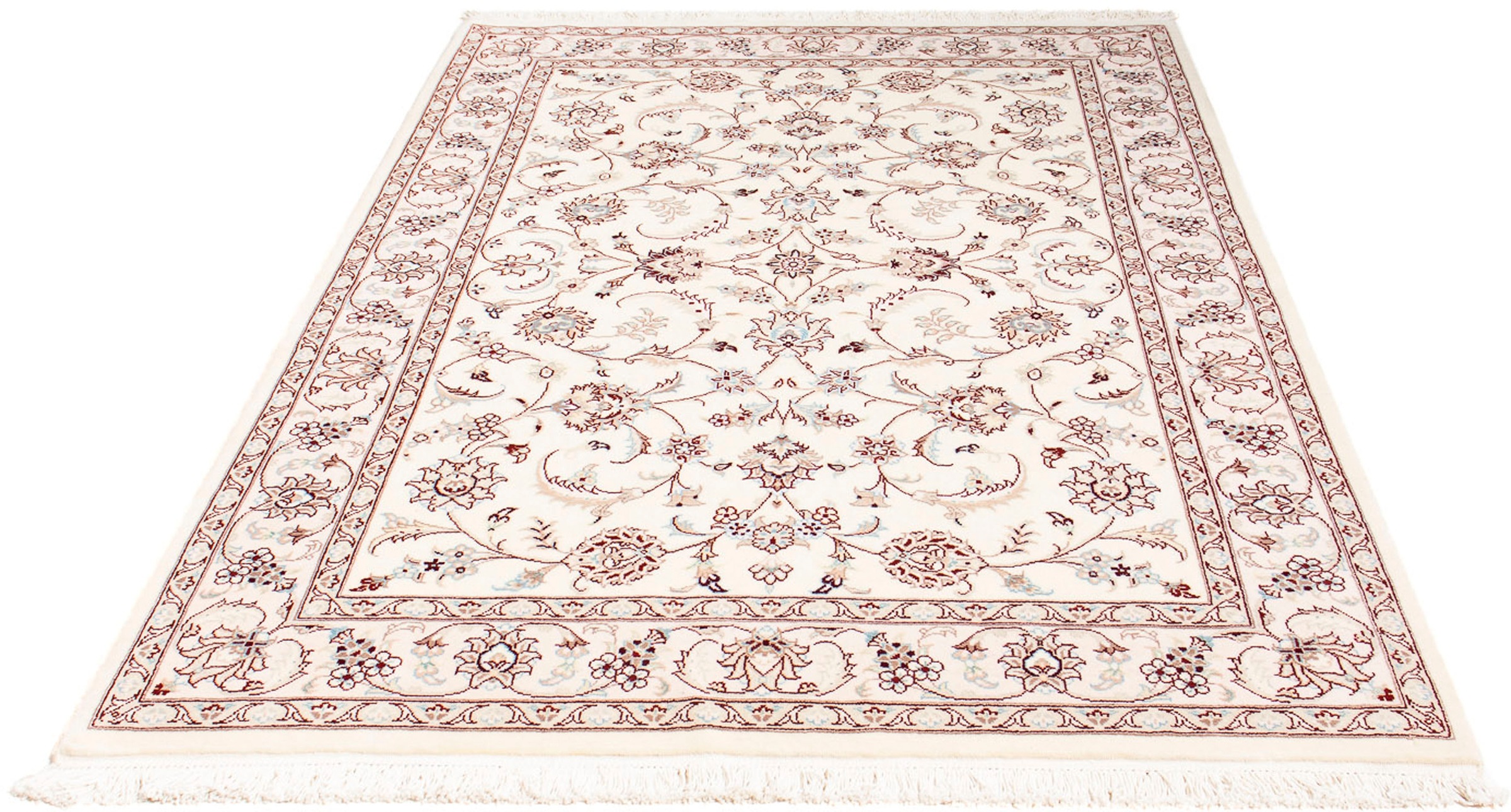 Image of morgenland Orientteppich »Perser - Nain - Royal - 196 x 137 cm - beige«, rechteckig, 10 mm Höhe, Wohnzimmer, Handgeknüpft, Einzelstück mit Zertifikat bei Ackermann Versand Schweiz