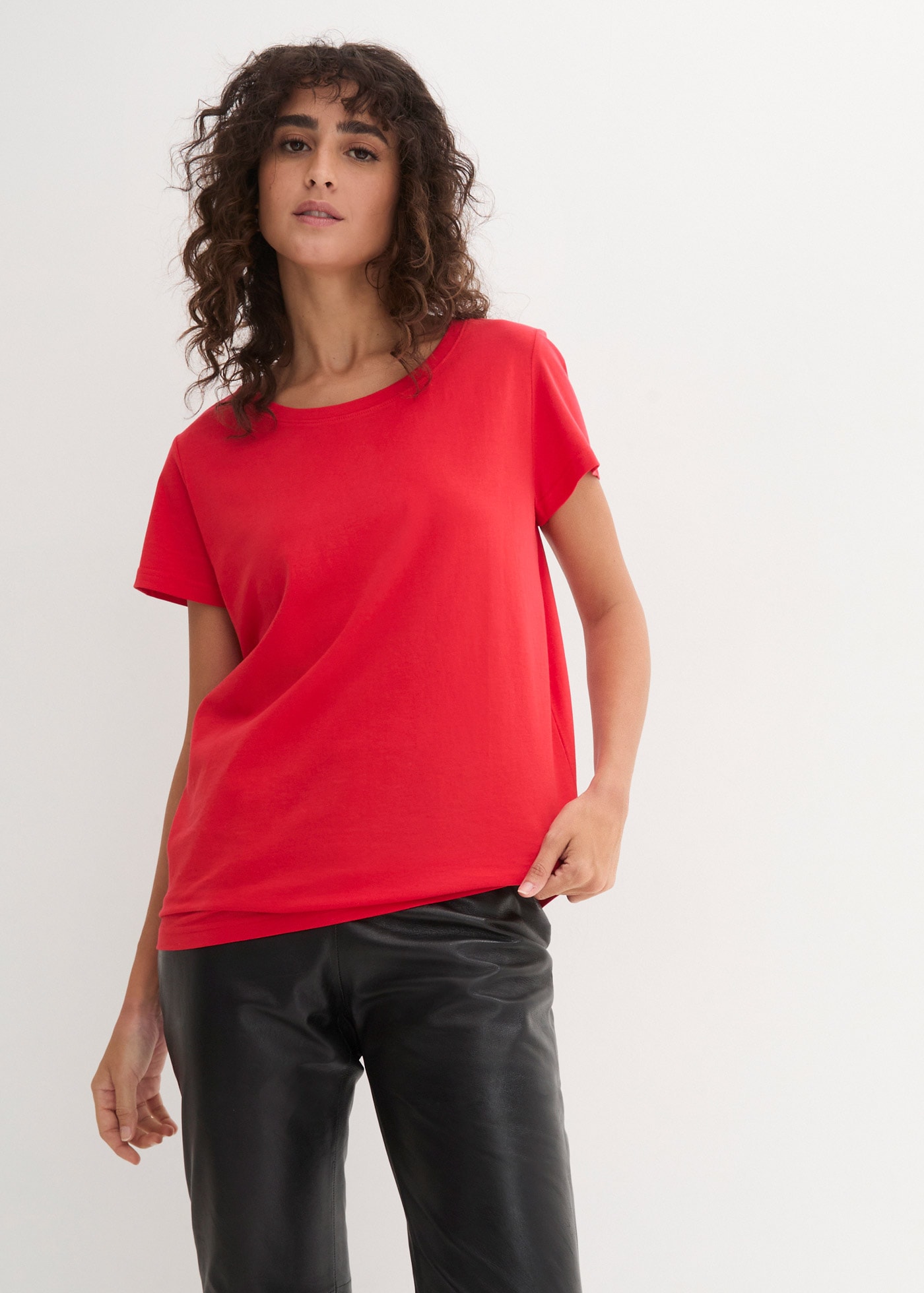 bonprix T-shirt »Rundhals-Shirt, Kurzarm (5er Pack)« Packung, 5 Rundhals-Ausschnitt, mit kurzem Arm