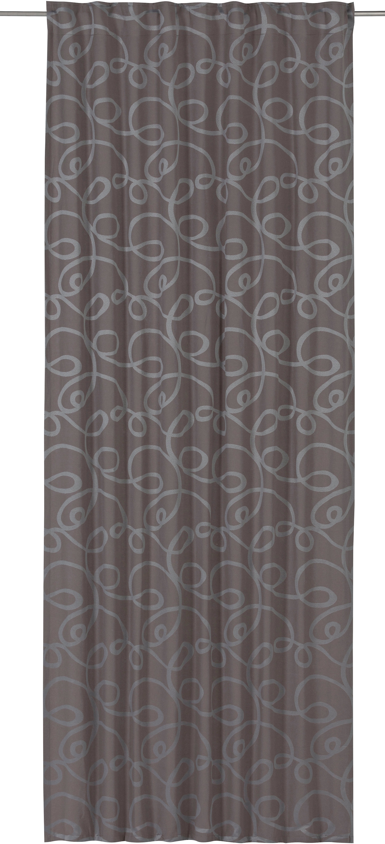 Image of ELBERSDRUCKE Gardine »Swirl«, (1 St.), Schlaufenbandschal mit Bleistiftfaltenband Swirl 16 taupe-braun 255x140 cm blickdicht bei Ackermann Versand Schweiz