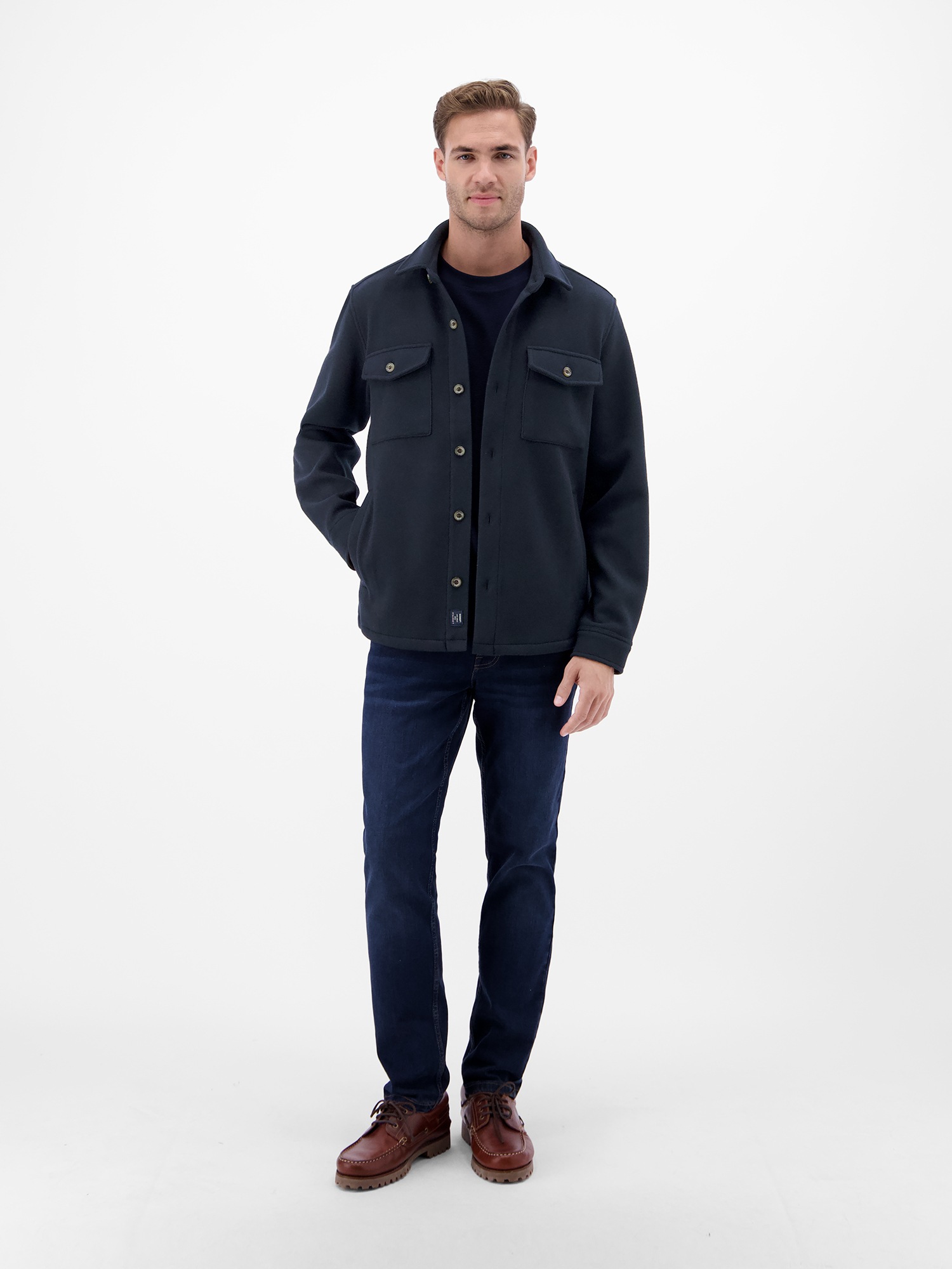 LERROS Langarmhemd »LERROS Urban-Style Hemdjacke in Wolloptik«