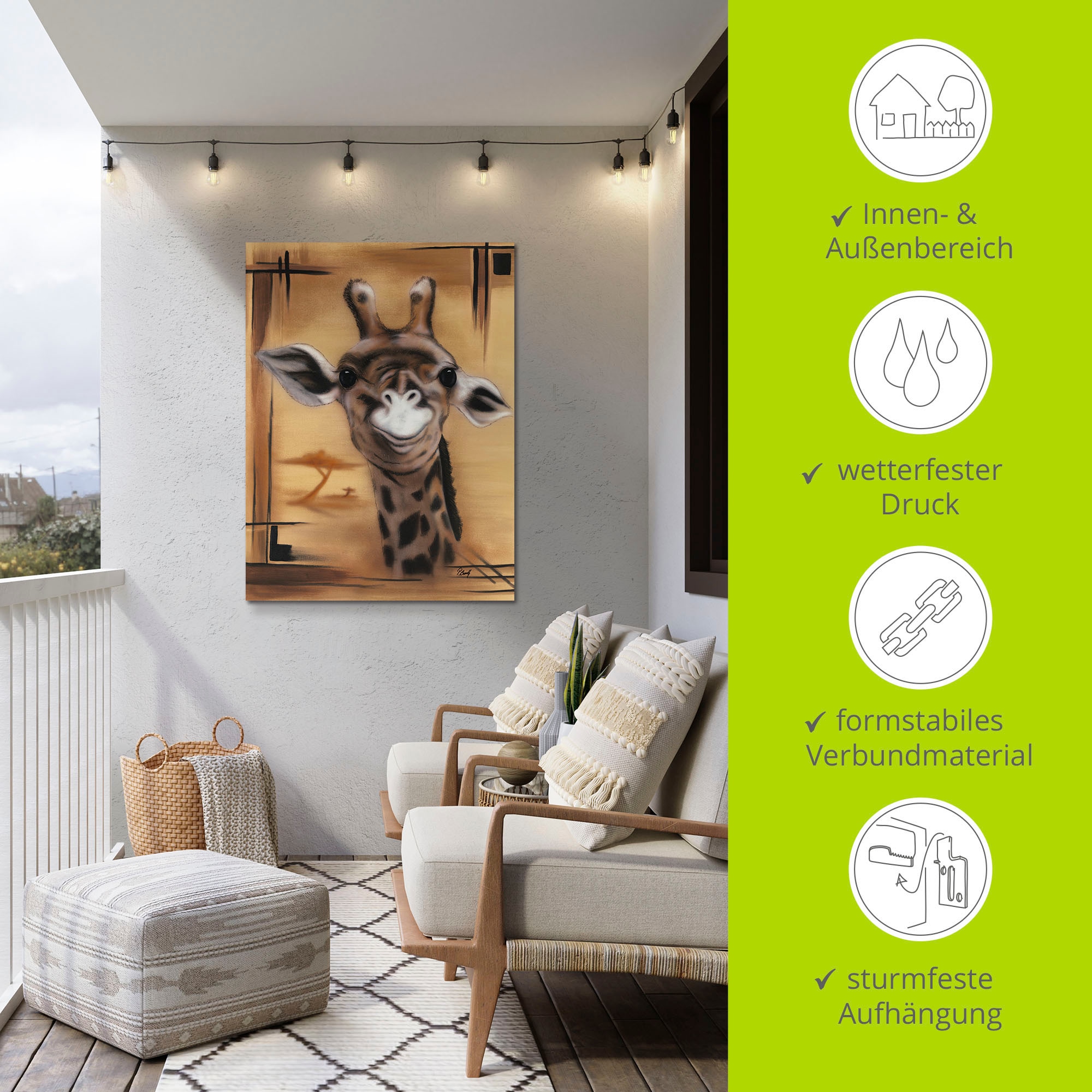 Artland Wandbild »Giraffe« Giraffen Bilder 1 Stk. tlg. als Alubild, Leinwandbild in verschied. Grössen