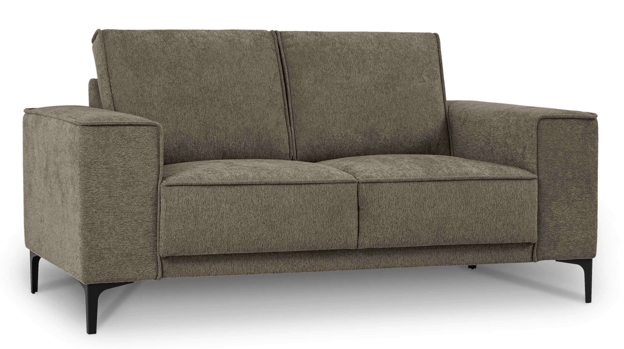 Places of Style 2-Sitzer »Kompaktsofa Oland, Struktur, Flachgewebe, Luxus-Microfaser, Boucle«, 164 cm, Wellenunterfederung, Skandi-Design, Metallfüsse