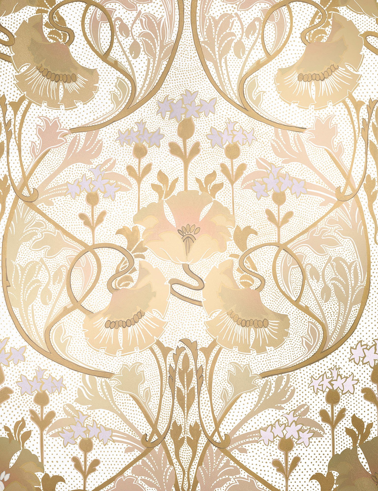 Image of Komar Fototapete »Fino«, floral-schimmernd-Gold-Optik bei Ackermann Versand Schweiz