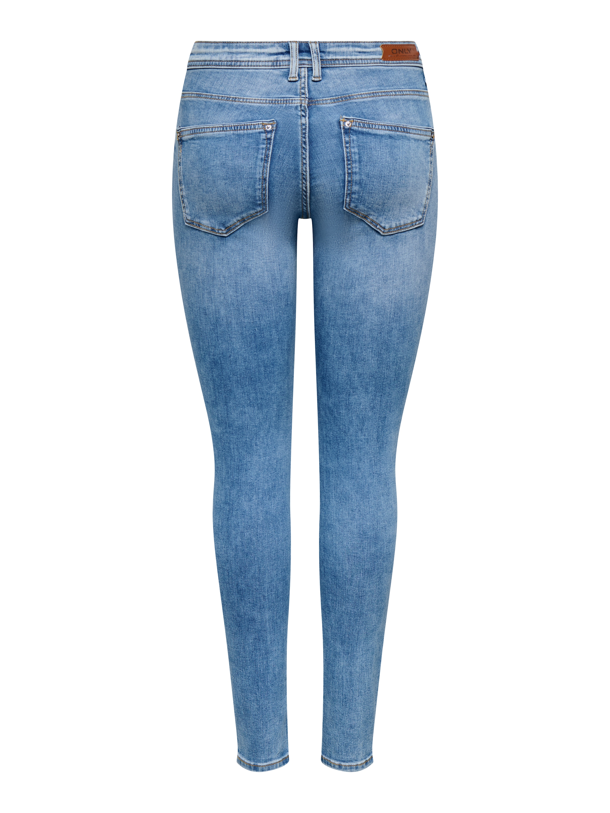 ONLY Jeans skinny »ONLWAUW MID WAIST CHARM DNM« mélange de coton, coupe slim, taille moyenne, avec pendentif charm