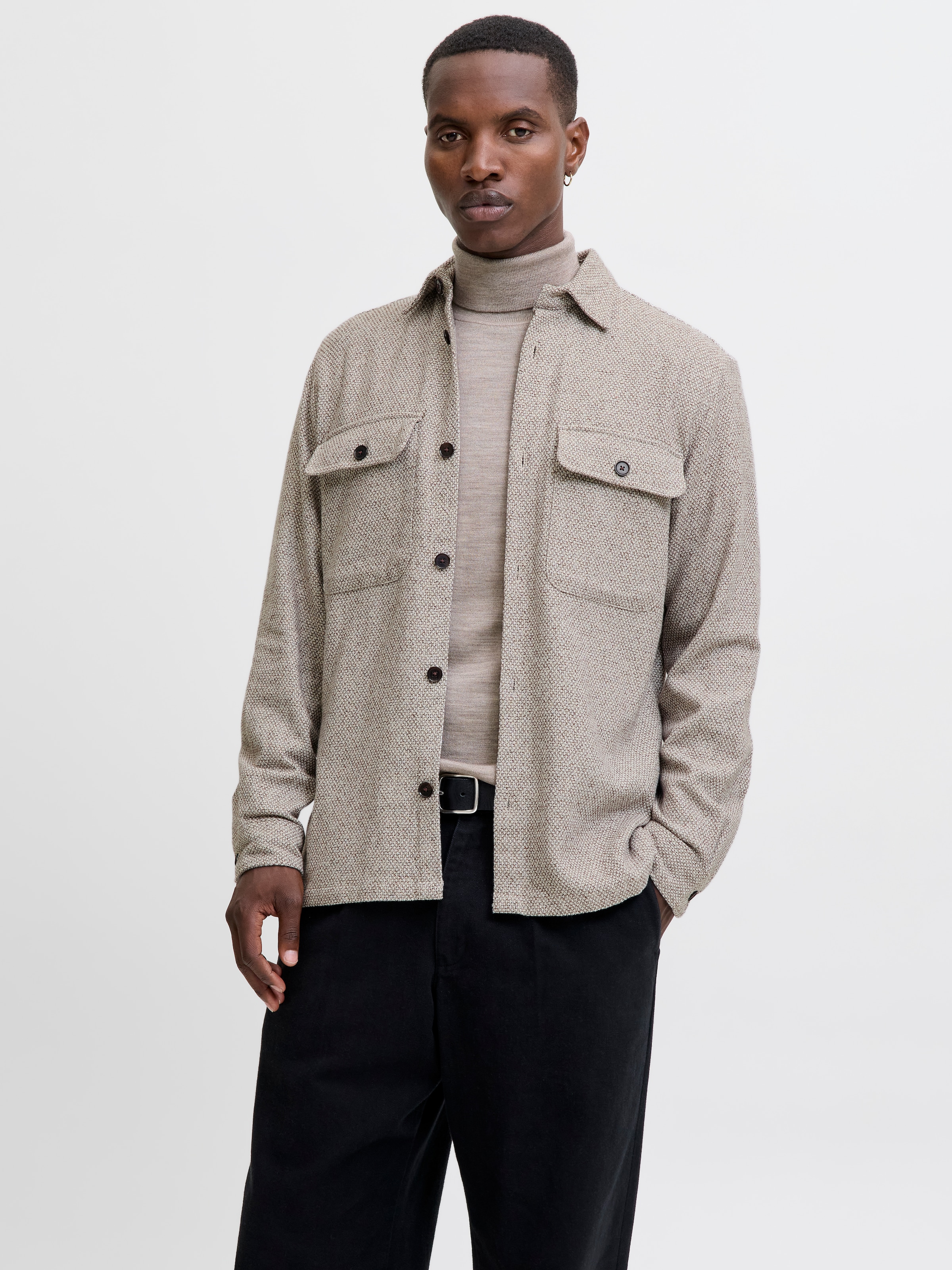 Jack & Jones Langarmhemd »JPRRAYLE MELANGE SOLID L/S OVERSHIRT SN«