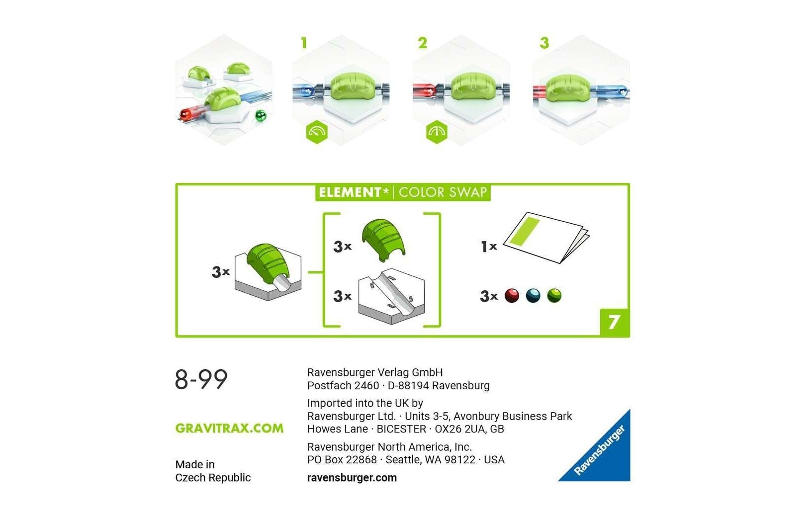 Ravensburger Kugelbahn »Zubehör GraviTrax Element Color Swap«, (7 tlg.)