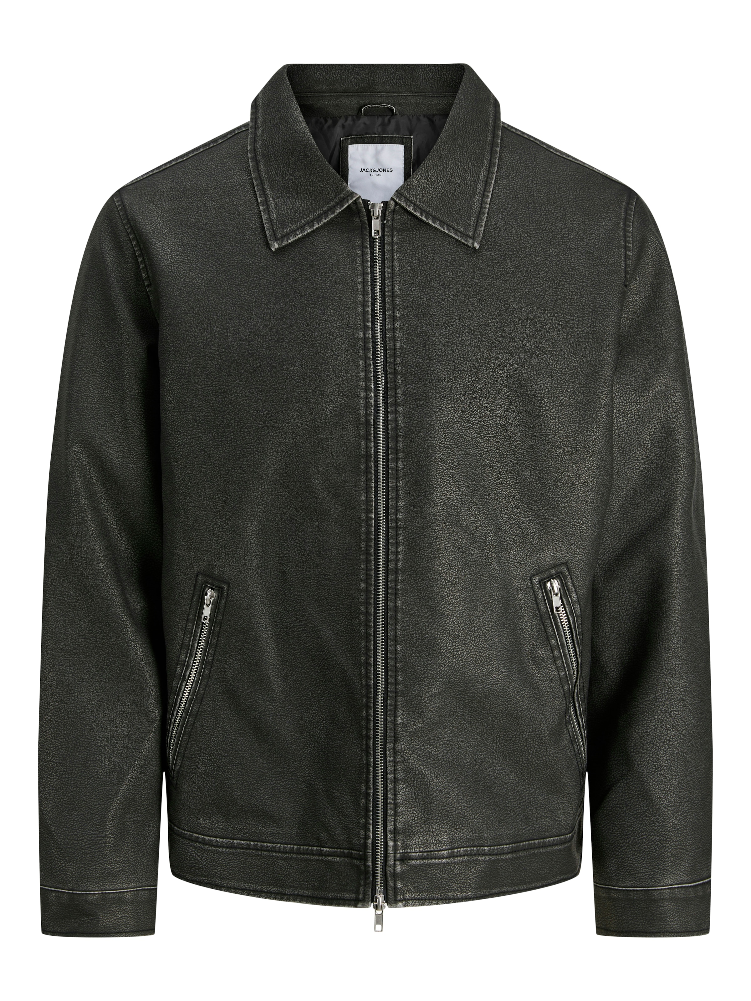 Jack & Jones Veste de motard »JJECASABLANCA PU JACKET NOOS« ohne Kapuze mit Fronttaschen