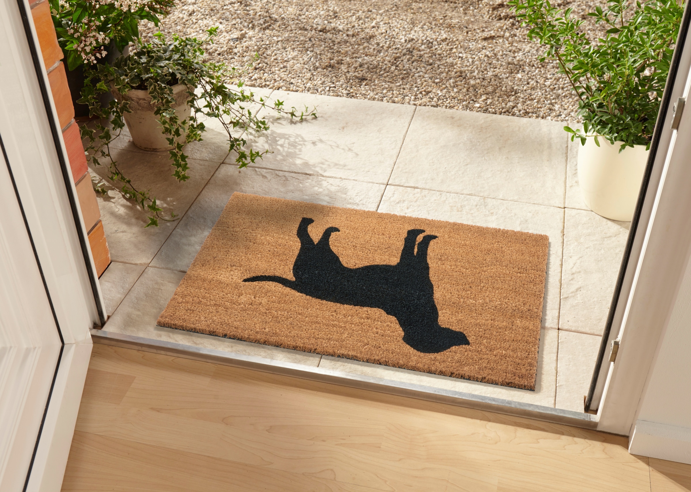 HANSE Home Fussmatte »Mix Mats Kokos Dog Silhouette, Türmatte«, rechteckig, 15 mm Höhe, Kokos, Schmutzfangmatte, Outdoor, Rutschfest, Innen, Kokosmatte, Flur