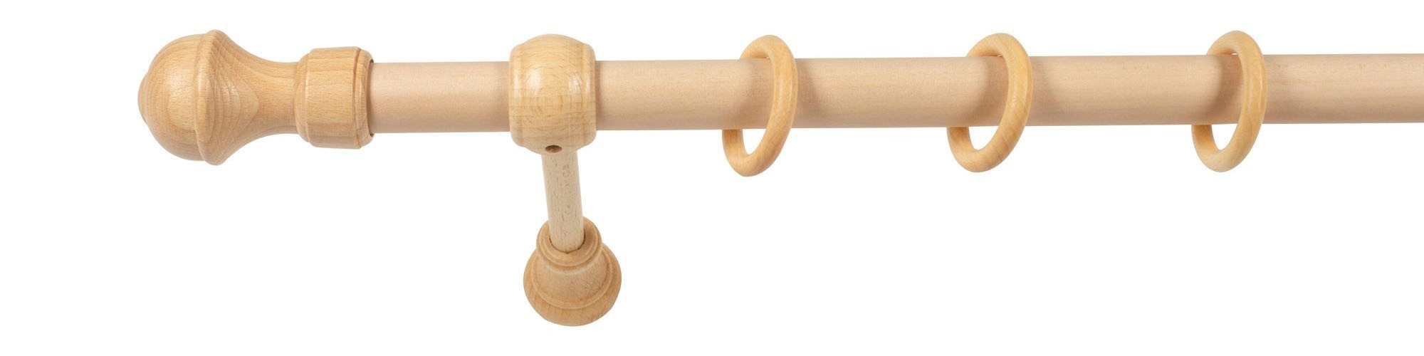 SN DECO GROUP Gardinenstange »Ares«, 1 läufig-läufig, Fixmass, 28 mm, Holz, verschiedene Längen und Farben, Komplettset