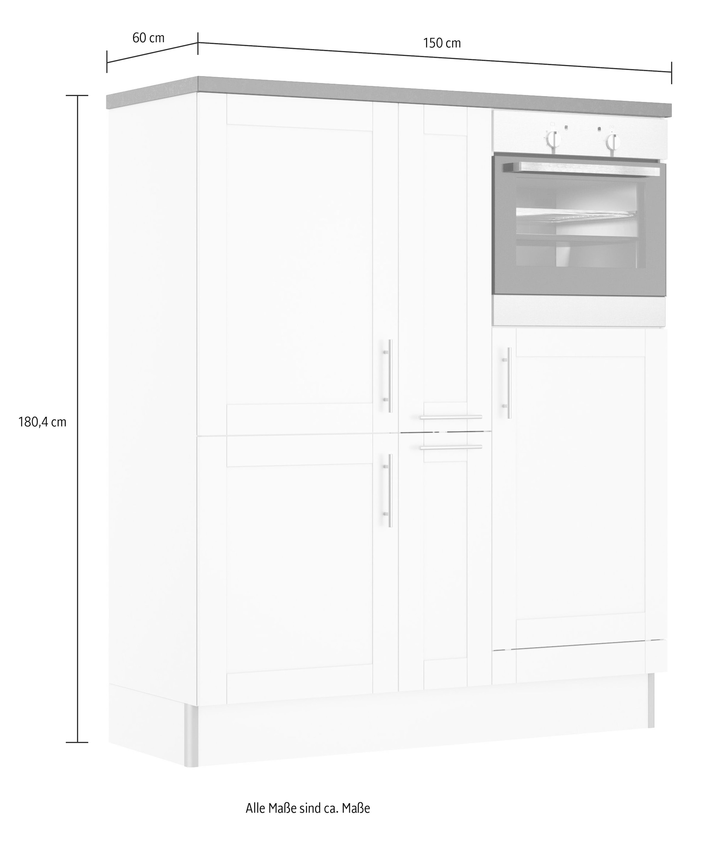 ♕ OPTIFIT Küche »Ahus«, 150 cm breit, ohne E-Geräte, Soft Close Funktion,  MDF Fronten versandkostenfrei auf