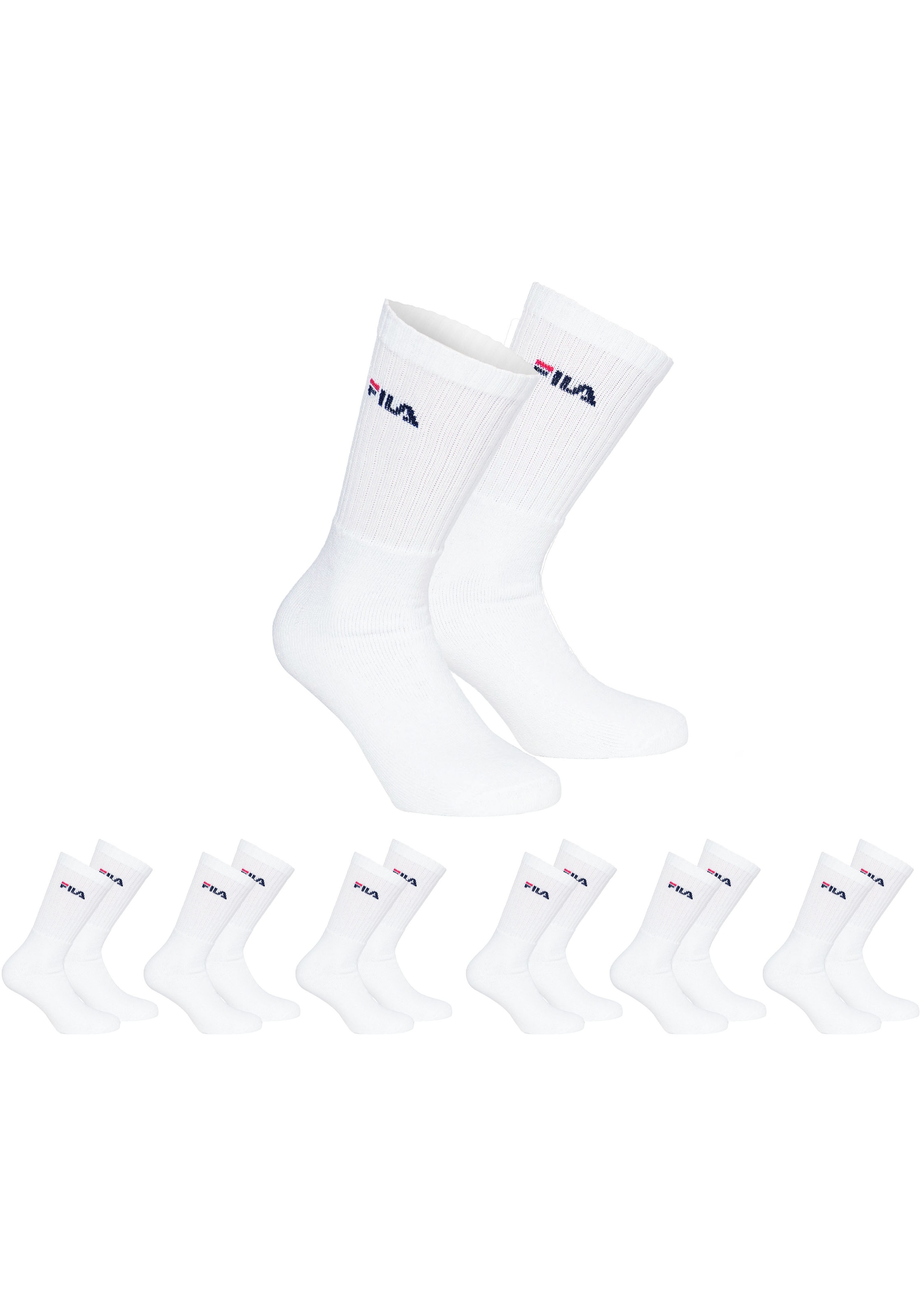 Fila Sportsocken »UNISEX CREW TENNIS FULL TERRY SOCKS«, (6 Paar), mit eingestrickem Logo
