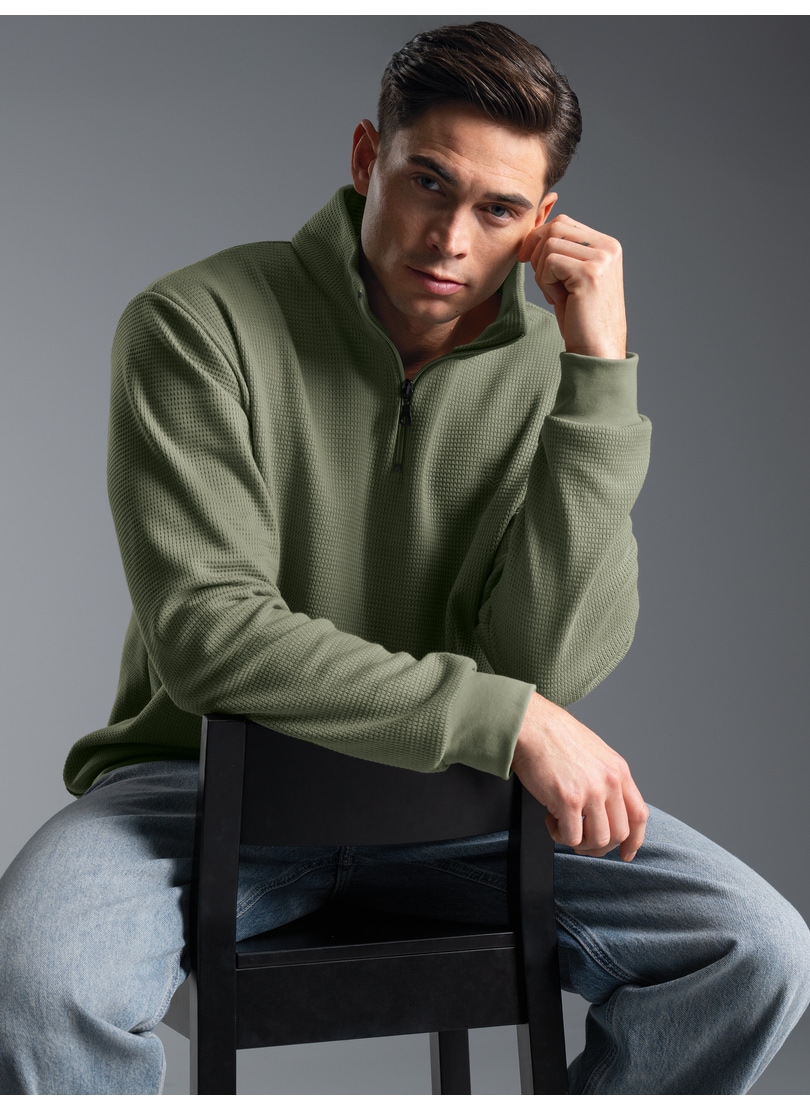 Image of Trigema Sweatshirt "TRIGEMA Troyer in Waffeloptik"