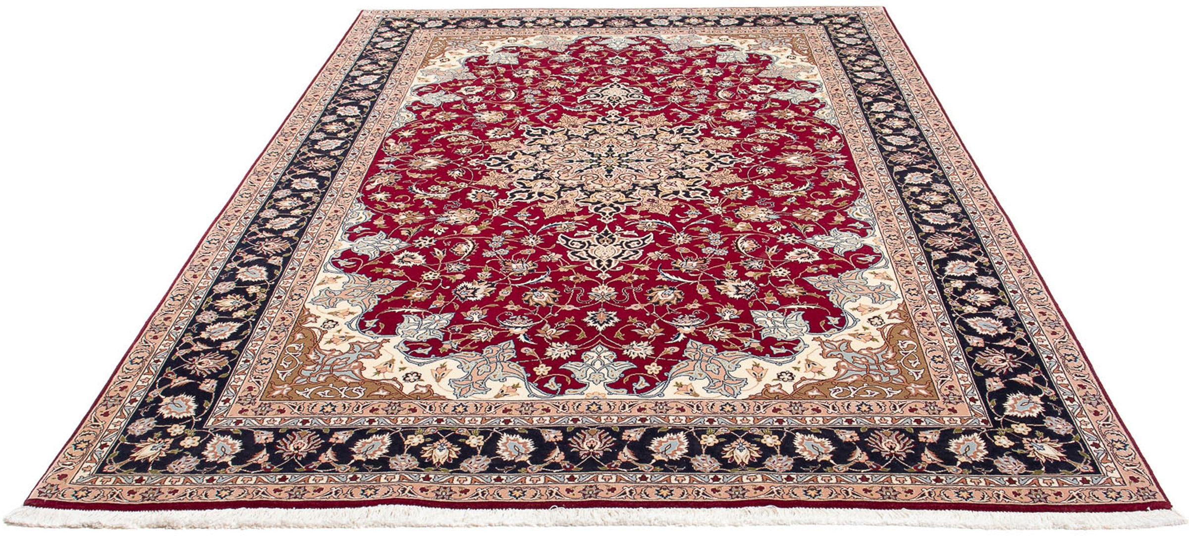 Image of morgenland Orientteppich »Perser - Täbriz - Royal - 293 x 202 cm - dunkelrot«, rechteckig, 7 mm Höhe, Wohnzimmer, Handgeknüpft, Einzelstück mit Zertifikat bei Ackermann Versand Schweiz