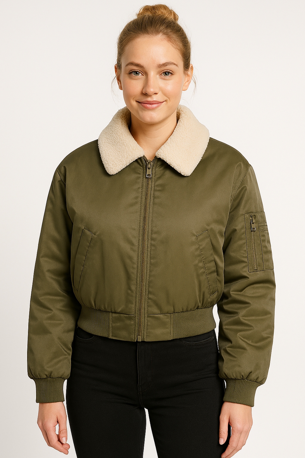 Image of ONLY Bomberjacke "ONLSURI LIFE WASHED BOMBER CC OTW" ohne Kapuze