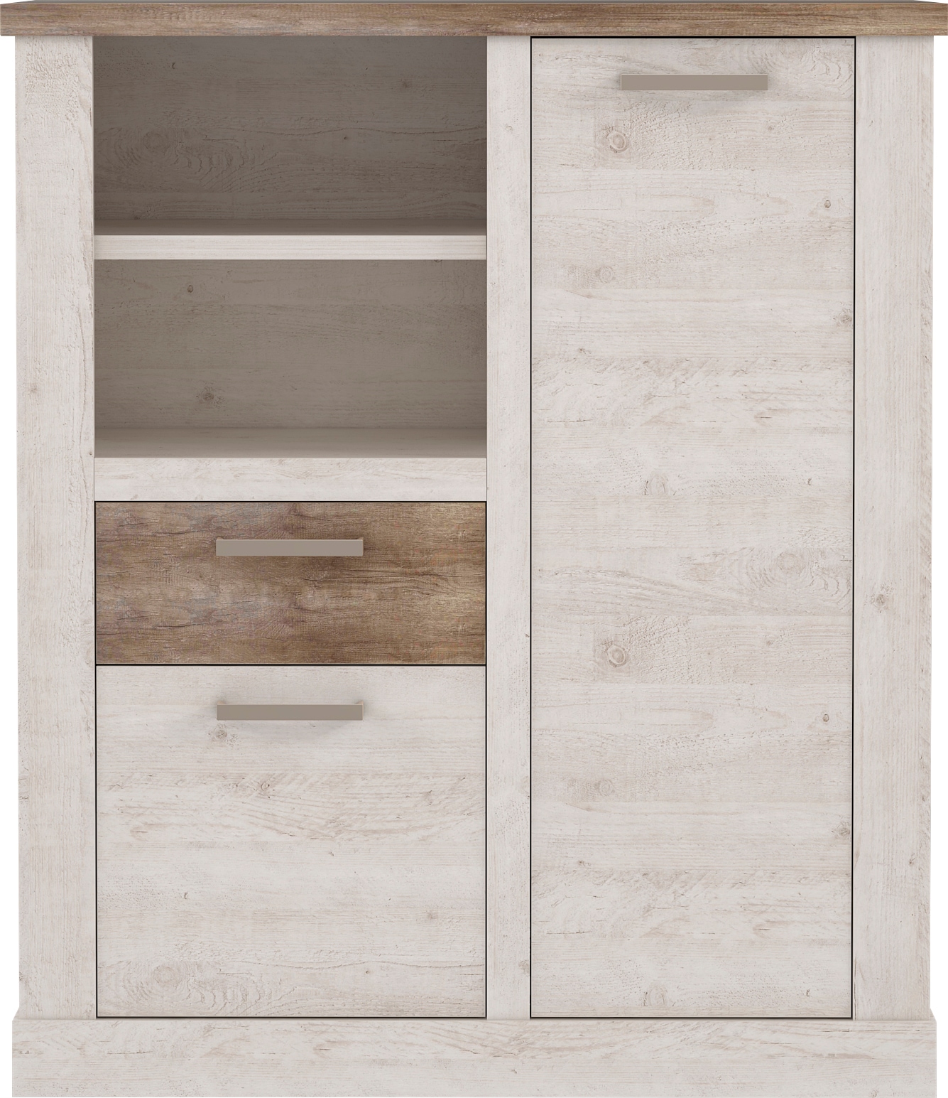 Image of FORTE Highboard "Duro" Mehrzweckschrank mit Türen & Schublade, Landhausstil, Breite 109,8 cm
