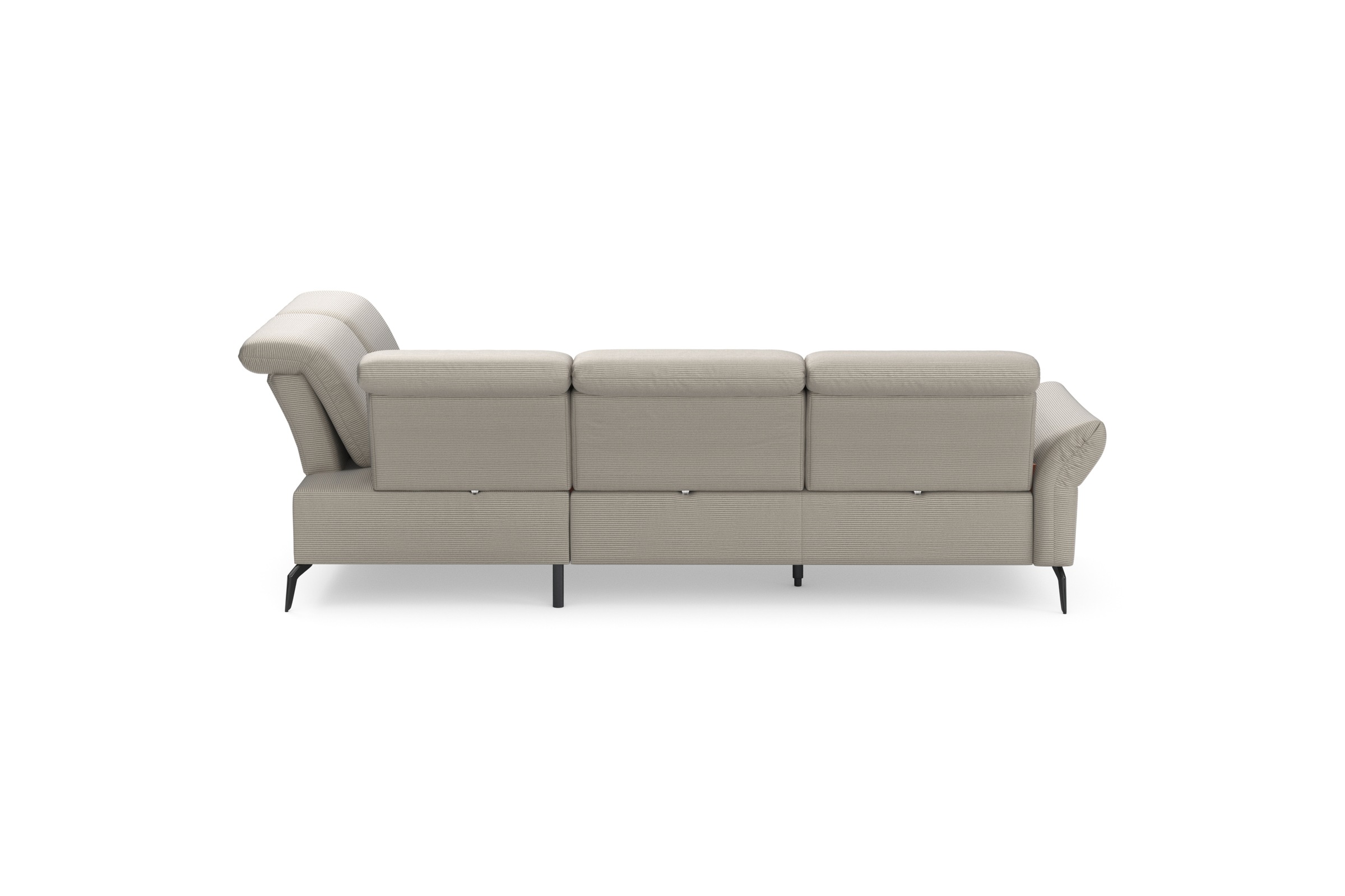 INOSIGN Ecksofa »Coco L-Form«, Sitztiefen-, Arm- und Kopfteilverstellung, Cord-Bezug, Fusshöhe 15 cm