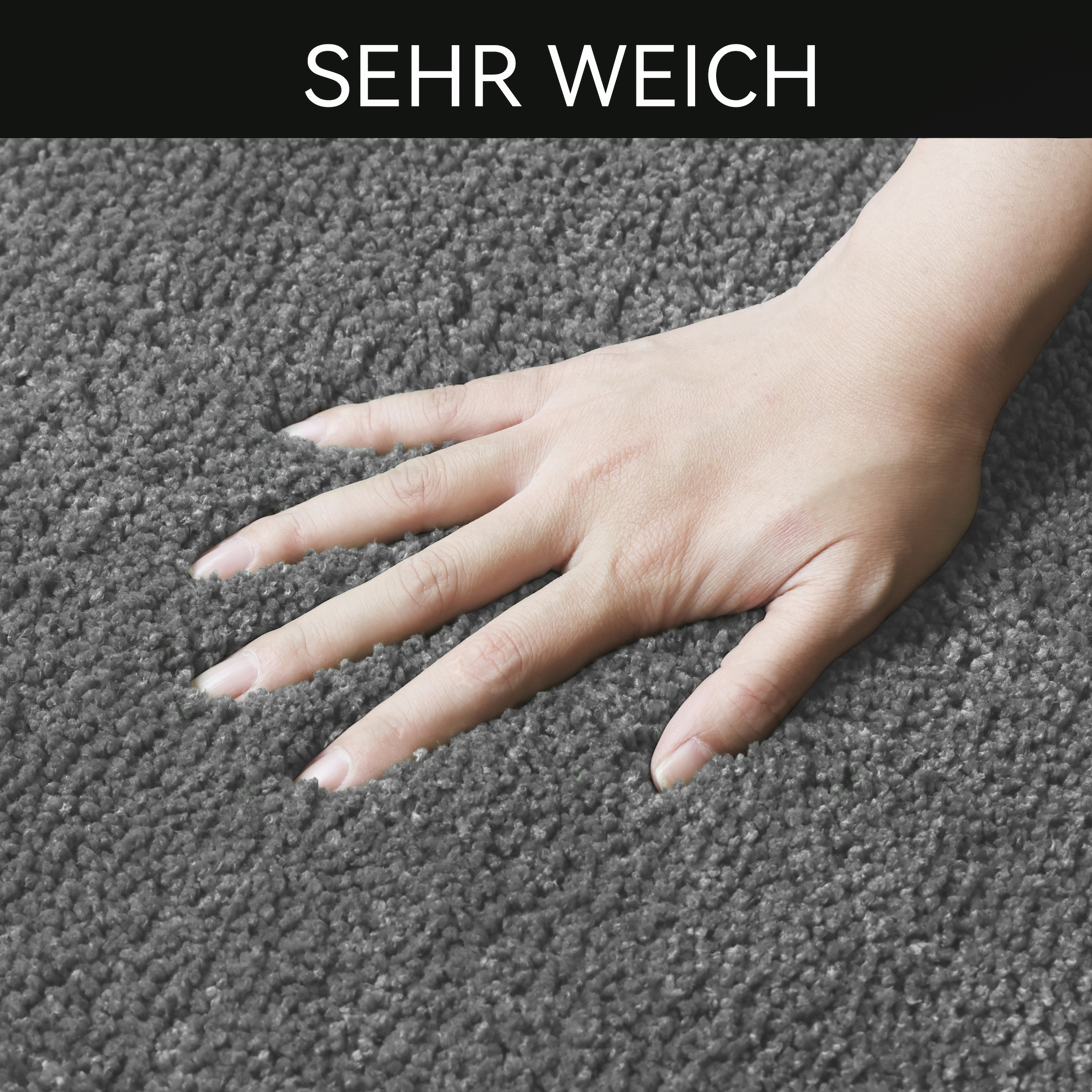 GOODproduct Tapis de bain »Sanremo mit Rahmen, Badvorleger, Badezimmer, sehr weich, Hoch-Tief« Höhe 25 mm revêtement antidérapant Séchage rapide | compatible chauffage au sol Tapis de bain, uni, rectangulaire et disponible en set de 3 pièces