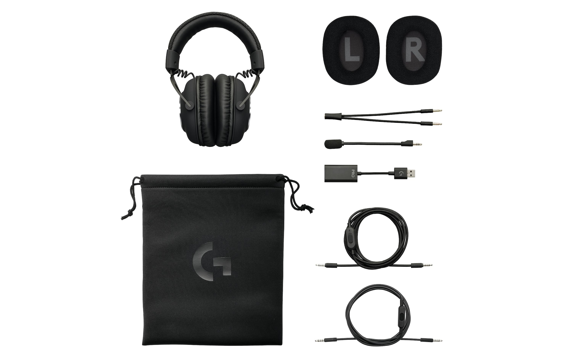 Logitech Gaming-Headset »G PRO X Gaming 7.1 Surround Schwarz«, Noise-Cancelling-Mikrofon abnehmbar