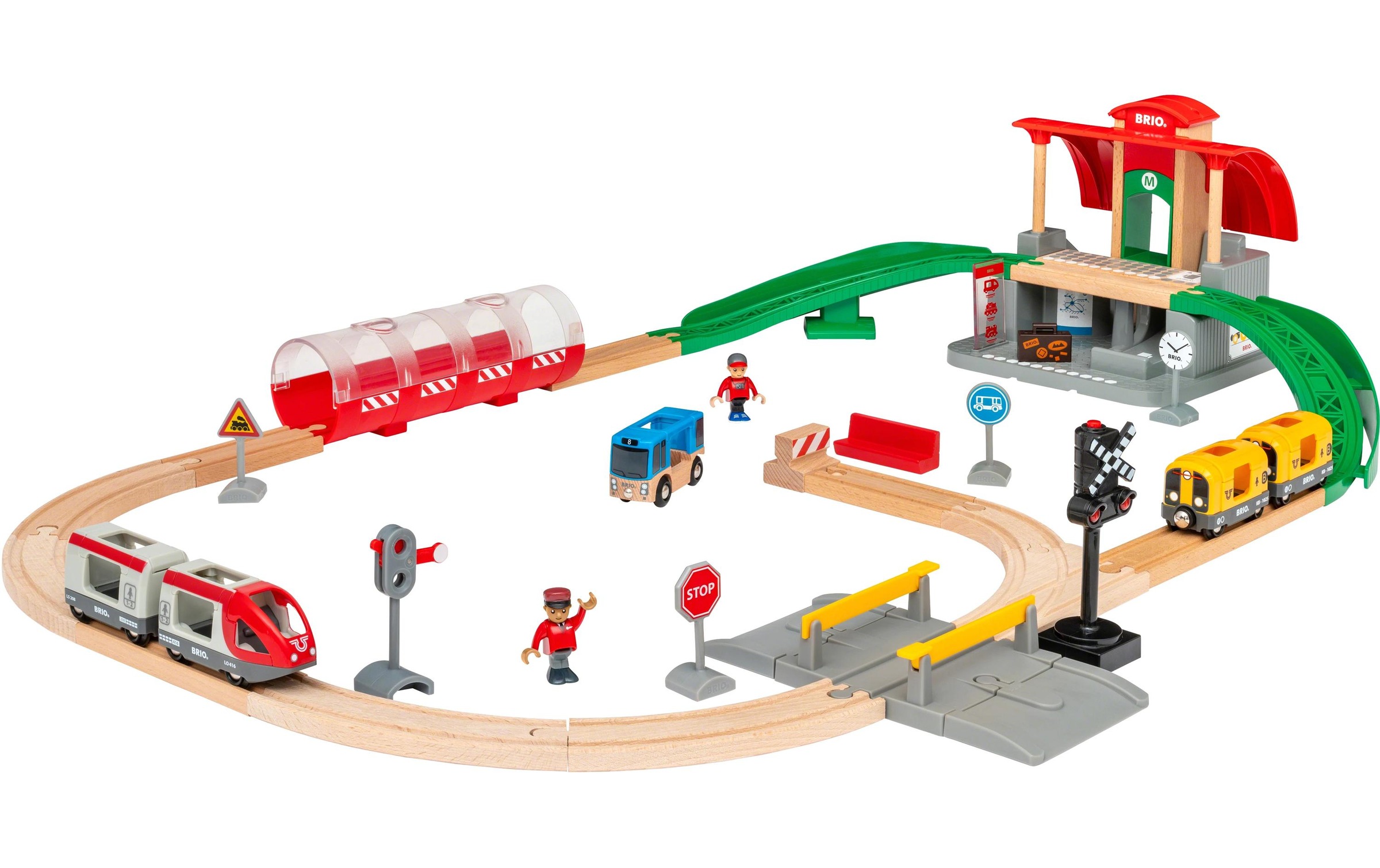 Image of BRIO Spielzeug-Eisenbahn "Grosses City Bahnhof Set"